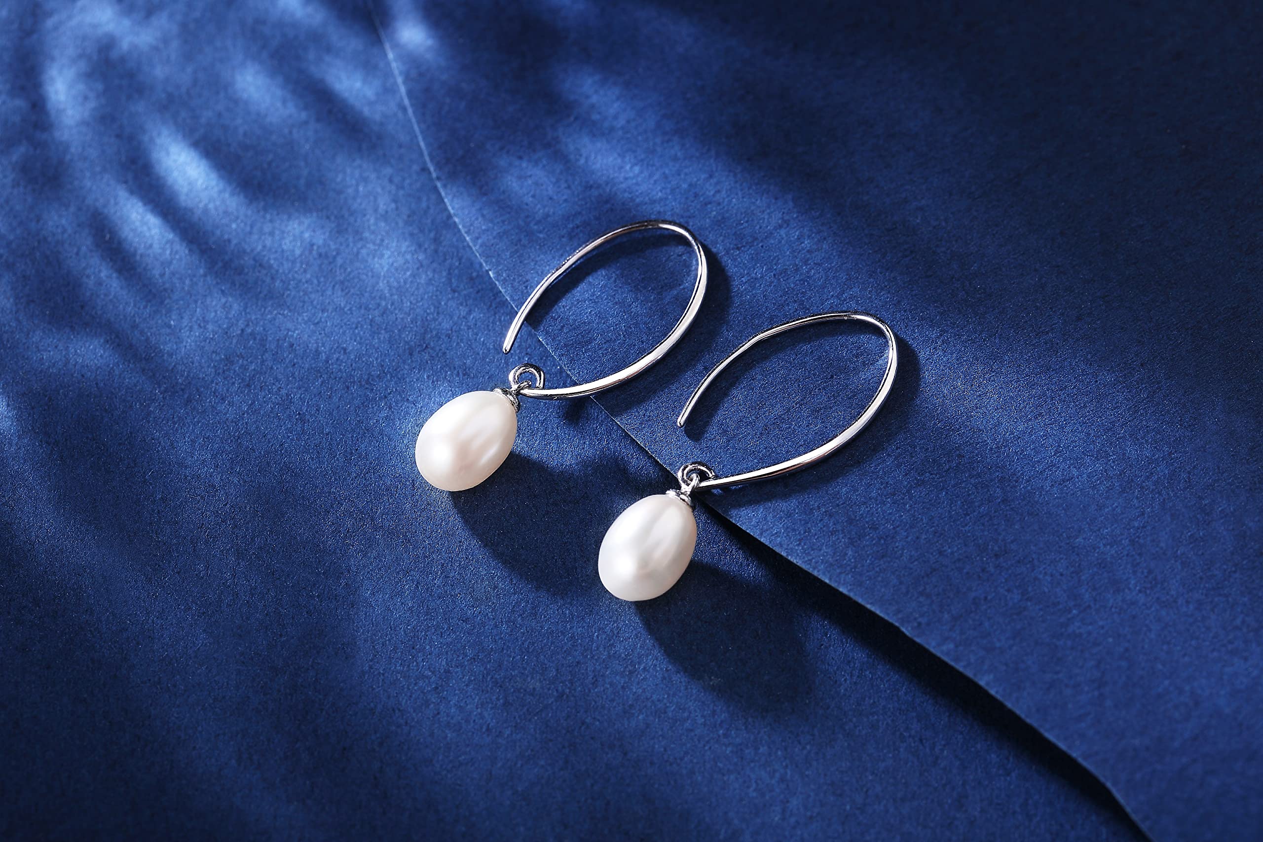 YAMI Pearl Drop & Dangle Earrings for Women - 925 Sterling Silver Freshwater/Saltwater Cultured Pearls, Hypoallergenic Elegant Jewelry - Perfect for Weddings, Parties & Everyday Wear