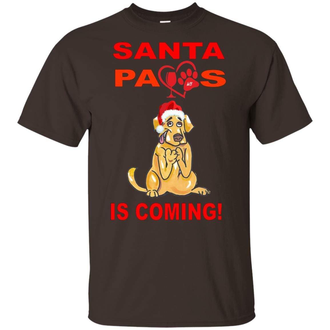 Santa Paws Is Coming - Funny Christmas Dog Lover Youth T-Shirt | Ultra Soft Cotton Tee for Kids & Teens | Perfect Gift for Pet Owners & Holiday Parties