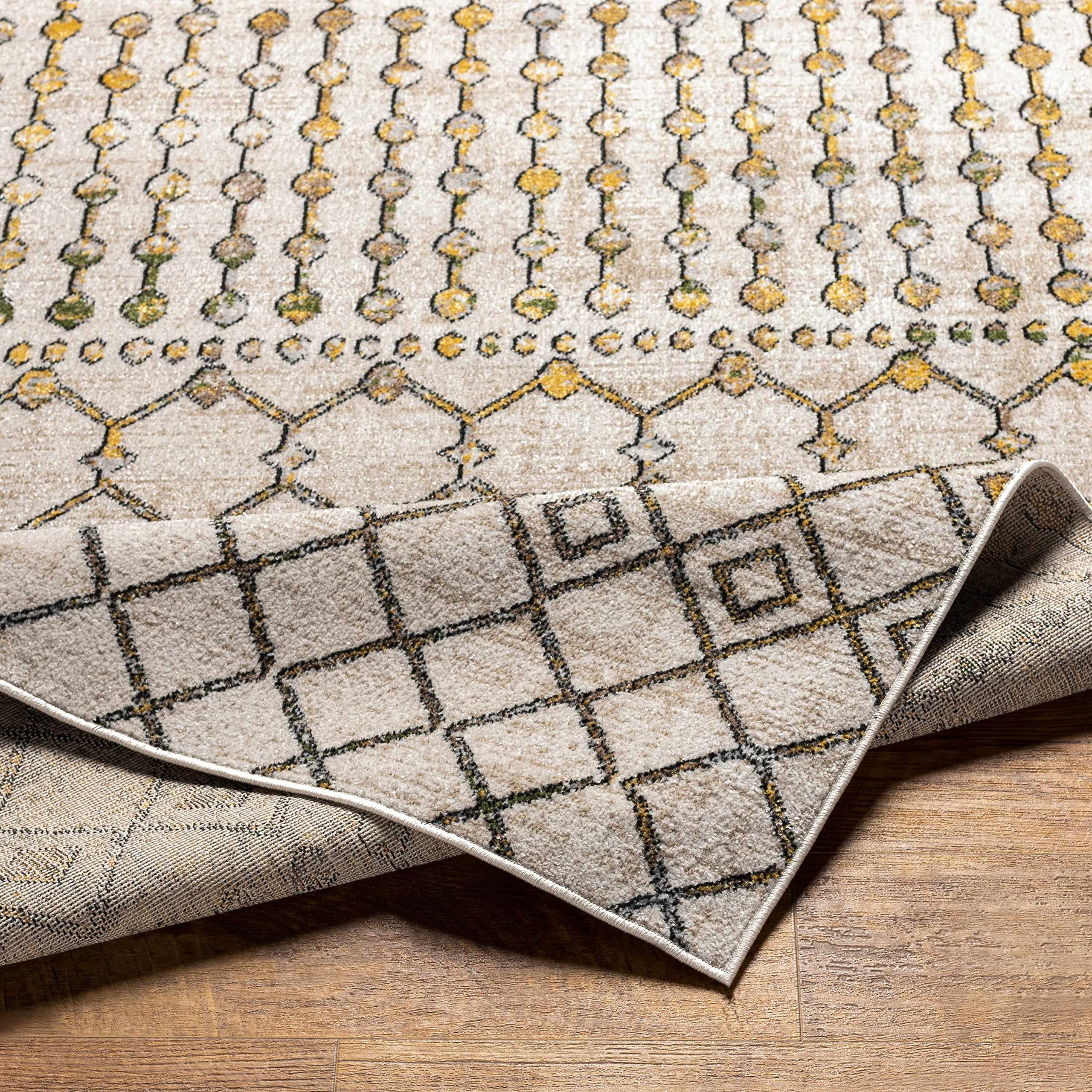 Machine Washable Area Rug for Living Room & Bedroom - 5'3