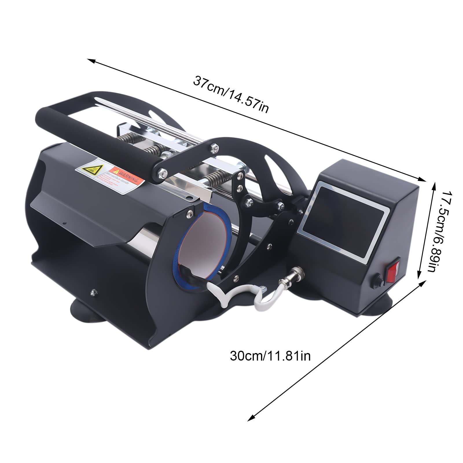 110V Tumbler Heat Press Machine for 20oz Skinny Tumblers - Black Mug Press for DIY Sublimation & Heat Transfer - Perfect for Custom Coffee Cups, Personalized Gifts & Small Business Crafting