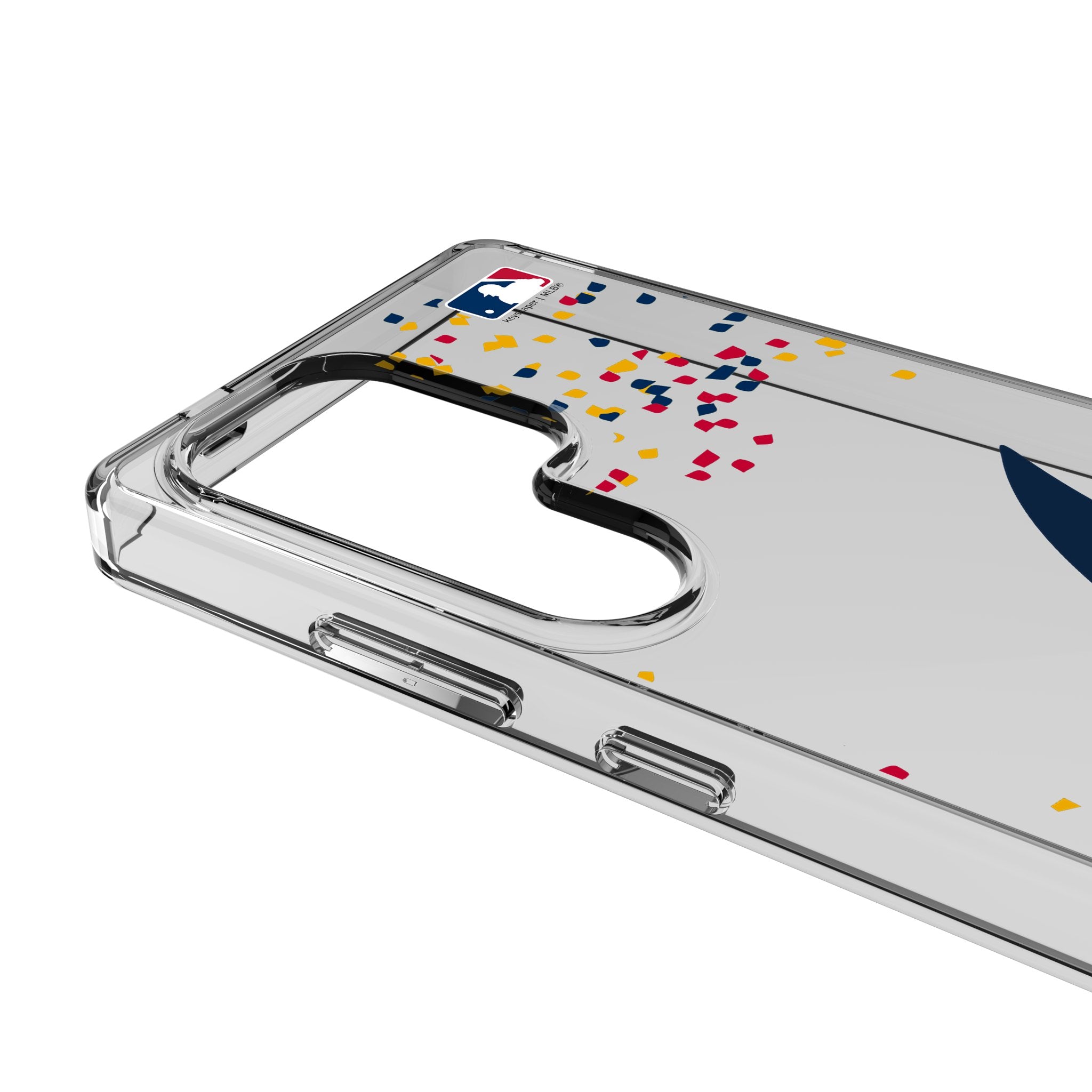 Atlanta Braves Confetti Clear Phone Case for Samsung Galaxy S21 S22 S23 - Shatterproof Protective Cover for Baseball Fans - Perfect for Games, Parties & Daily Use