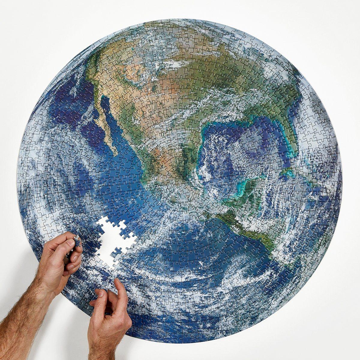 The Earth Puzzle by Four Point Puzzles - 1000 Piece Jigsaw Puzzle for Adults & Kids, Perfect for Family Game Night & Educational Learning