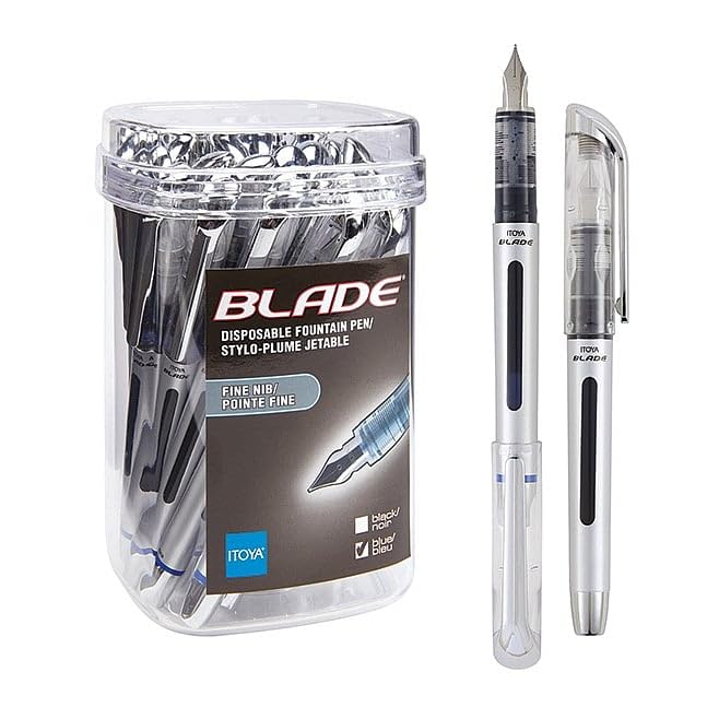 ITOYA Blade Blue Fountain Pen - Ready to Write, Smooth Ink Flow - Perfect for Calligraphy, Journaling & Office Use - Buy in Bulk & Save