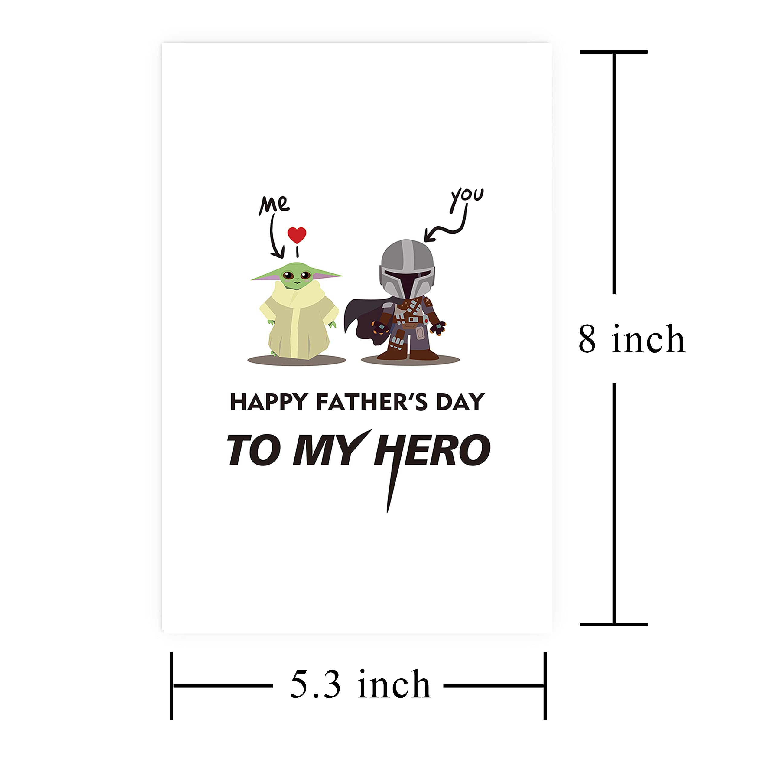 Happy Father's Day Card for Dad - Cute Yoda Greeting Card, Unique Birthday Gift for Daddy | Perfect for Father's Day, Birthday, Anniversary & Special Occasions