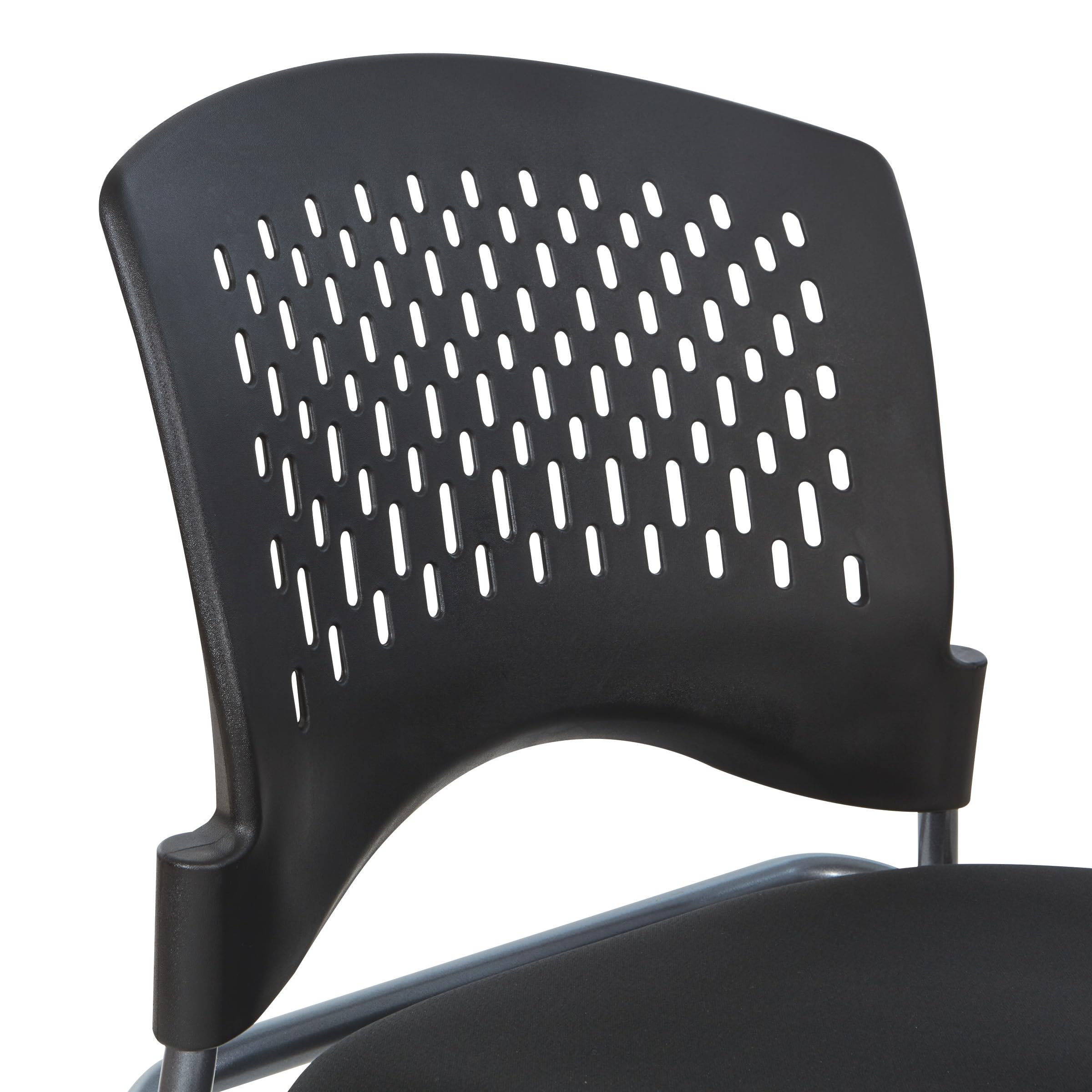 Office Star Deluxe Ventilated Plastic Wrap Around Back Folding Nesting Chair 2-Pack with Coal FreeFlex Fabric - Perfect for Office, Conference Rooms, Events & Home Use