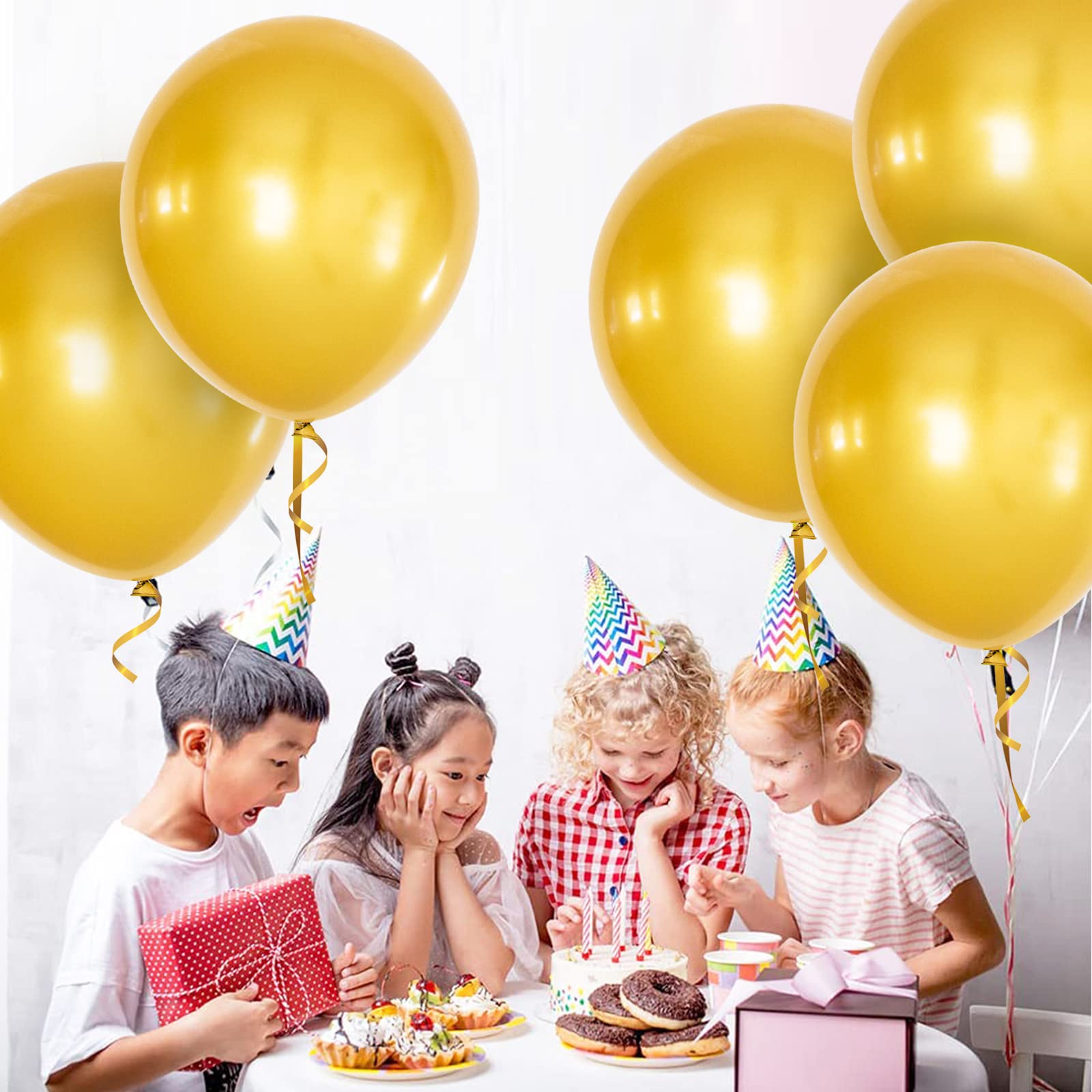 18 Inch Metallic Gold Balloons (12 Pack) - Chrome Golden Large Latex Balloons for Helium, Perfect for Christmas, Weddings, Birthdays, Baby Showers & Party Decorations - Elegant Round Balloons for Festive Celebrations and Special Events