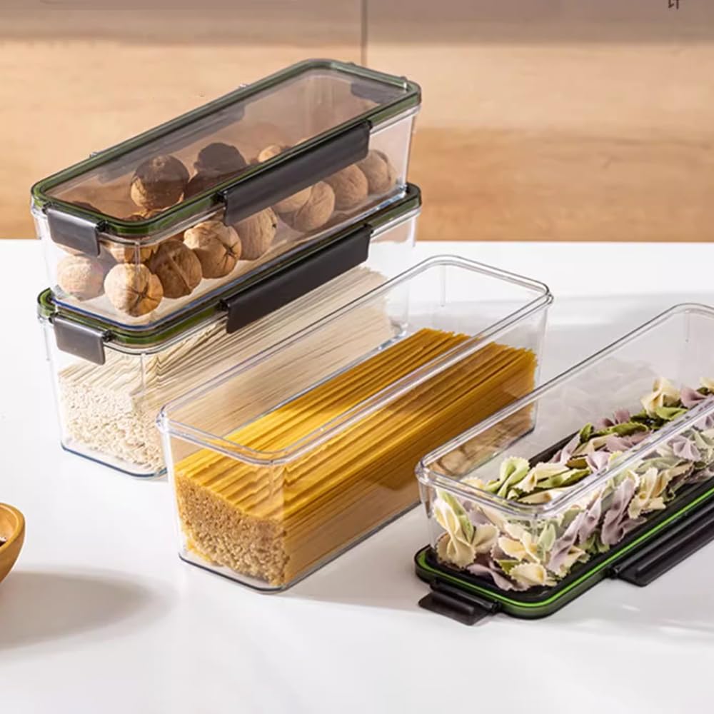 VANDHOME 2-Pack 2.25L Airtight Plastic Pasta Storage Containers with Lids - BPA Free Food Organizer for Spaghetti, Cereal & Pantry Organization | Perfect for Kitchen Storage, Meal Prep & Bulk Food Dispensing