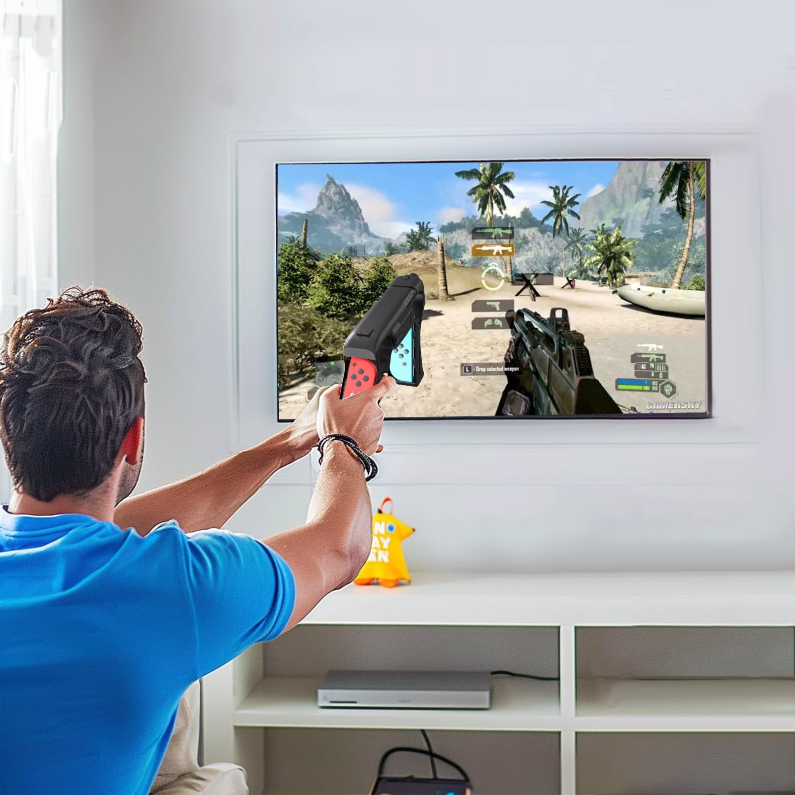 Nintendo Switch & Switch OLED Game Gun - Compatible with Big Buck Hunter, Resident Evil, Sniper Elite, Doom, Hunting Simulator - Perfect for Shooting Games, Family Fun & Gifts - Great for Arcade-Style Gaming at Home