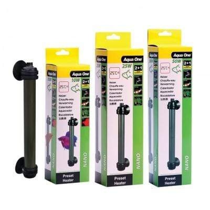 Aqua One Nano Preset Heater - 50W Compact Aquarium Heater for Small Fish Tanks (5-10 Gallons) | Automatic Temperature Control | Ideal for Betta Fish, Shrimp & Nano Tanks | Perfect for Home & Office Aquariums