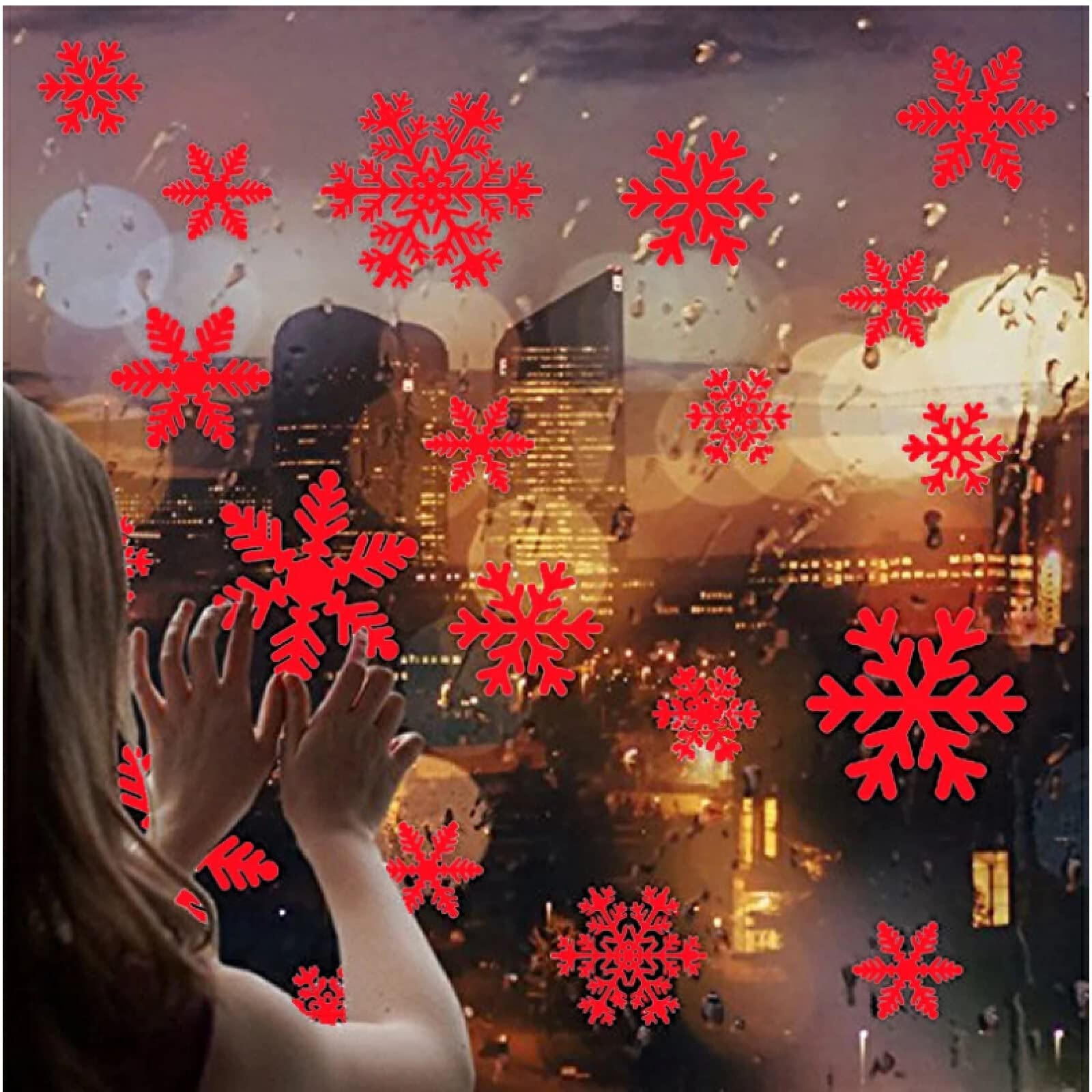 Ojshynne Snowflake Electrostatic Window Stickers - Christmas & New Year Home Decor for Kids Room, Glass & Wall Decals (35X50) - Perfect for Holiday Party, Nursery, and Seasonal Home Decoration