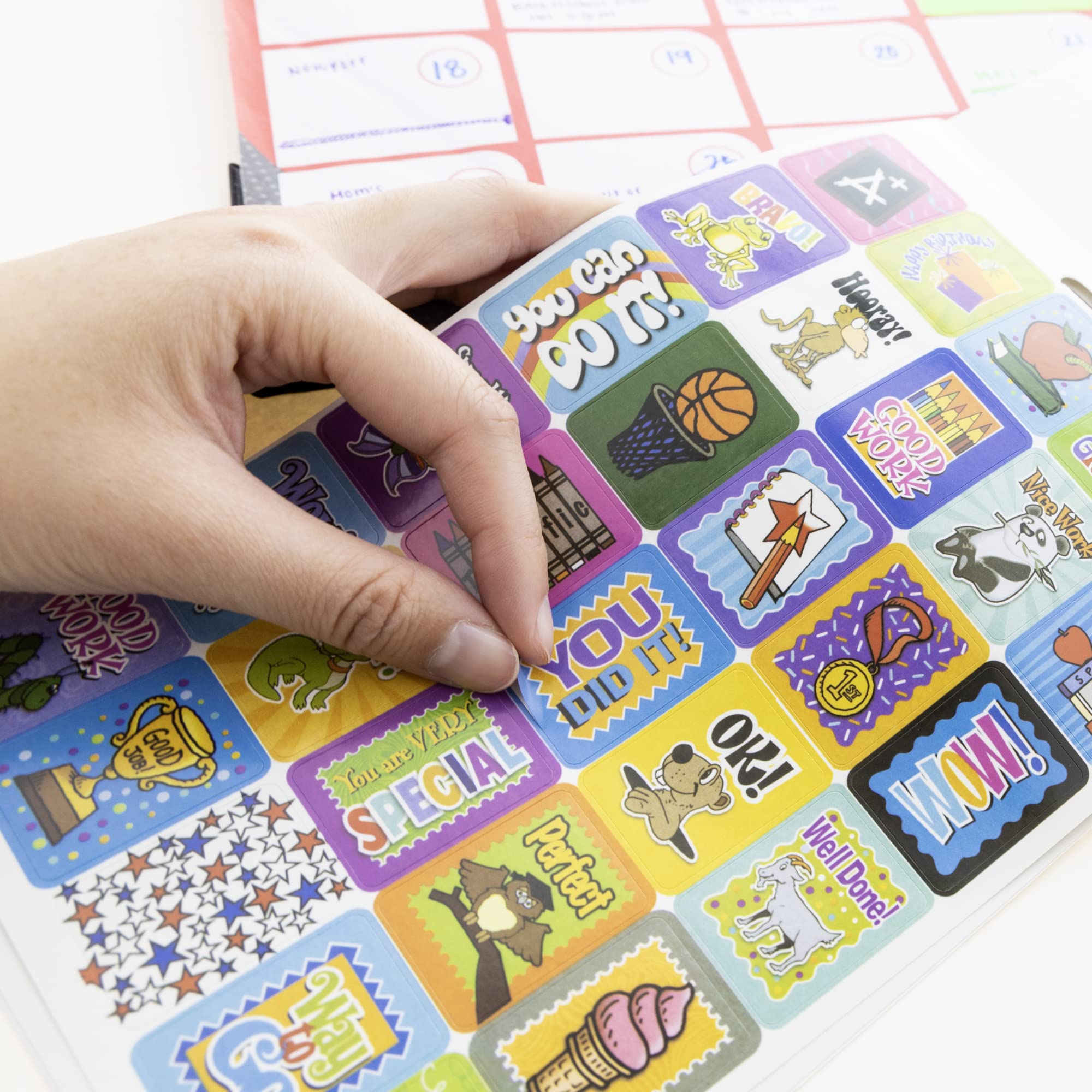 BAZIC Reward Sticker Book with 400+ Motivational Stickers - Positive Words Classroom Incentives for Kids, Teachers & Students (288-Pack) - Perfect for Behavior Charts, Homework Rewards & School Activities