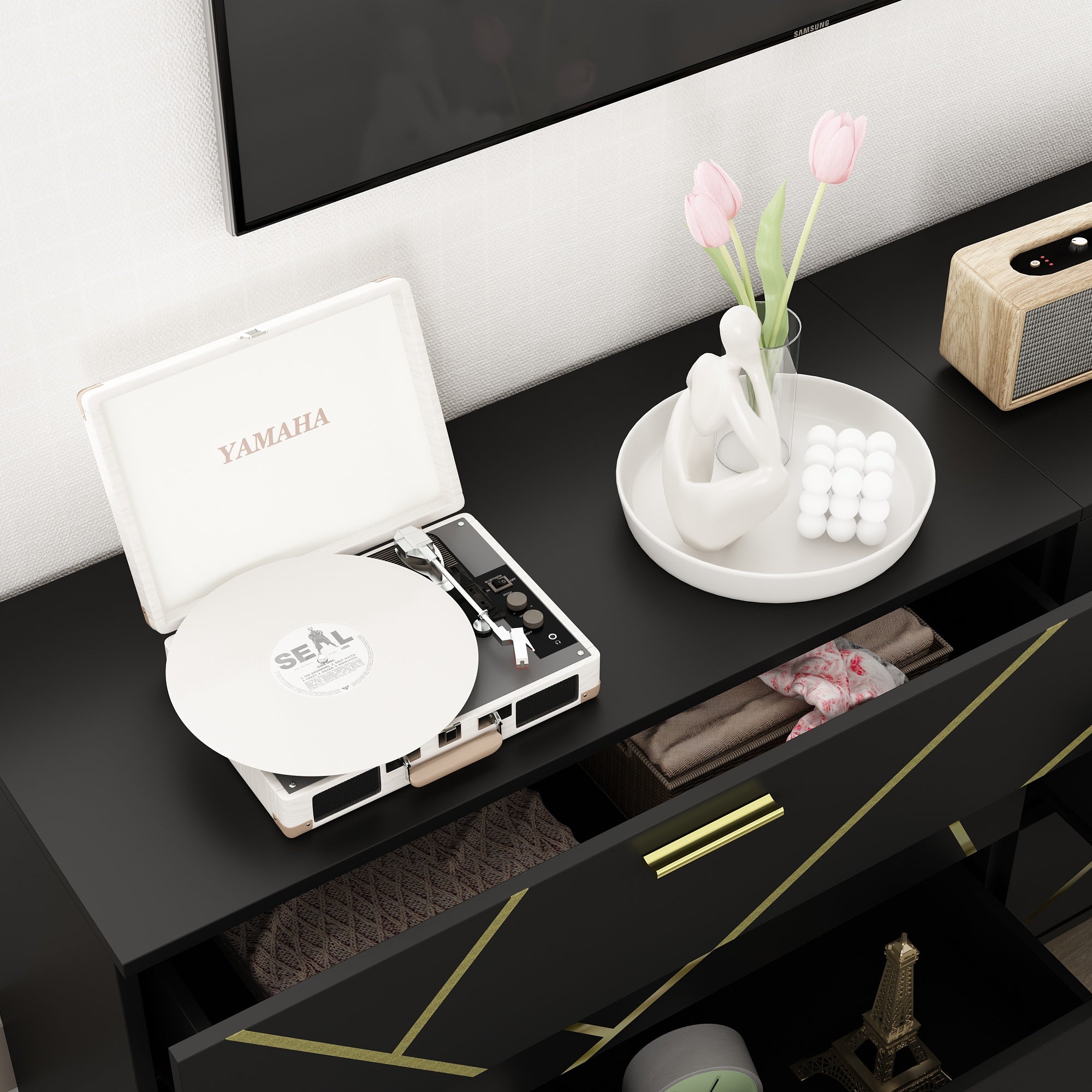 Modern Elegant 3-Drawer Storage Cabinet - Organize Bedroom, Living Room & Office Spaces
