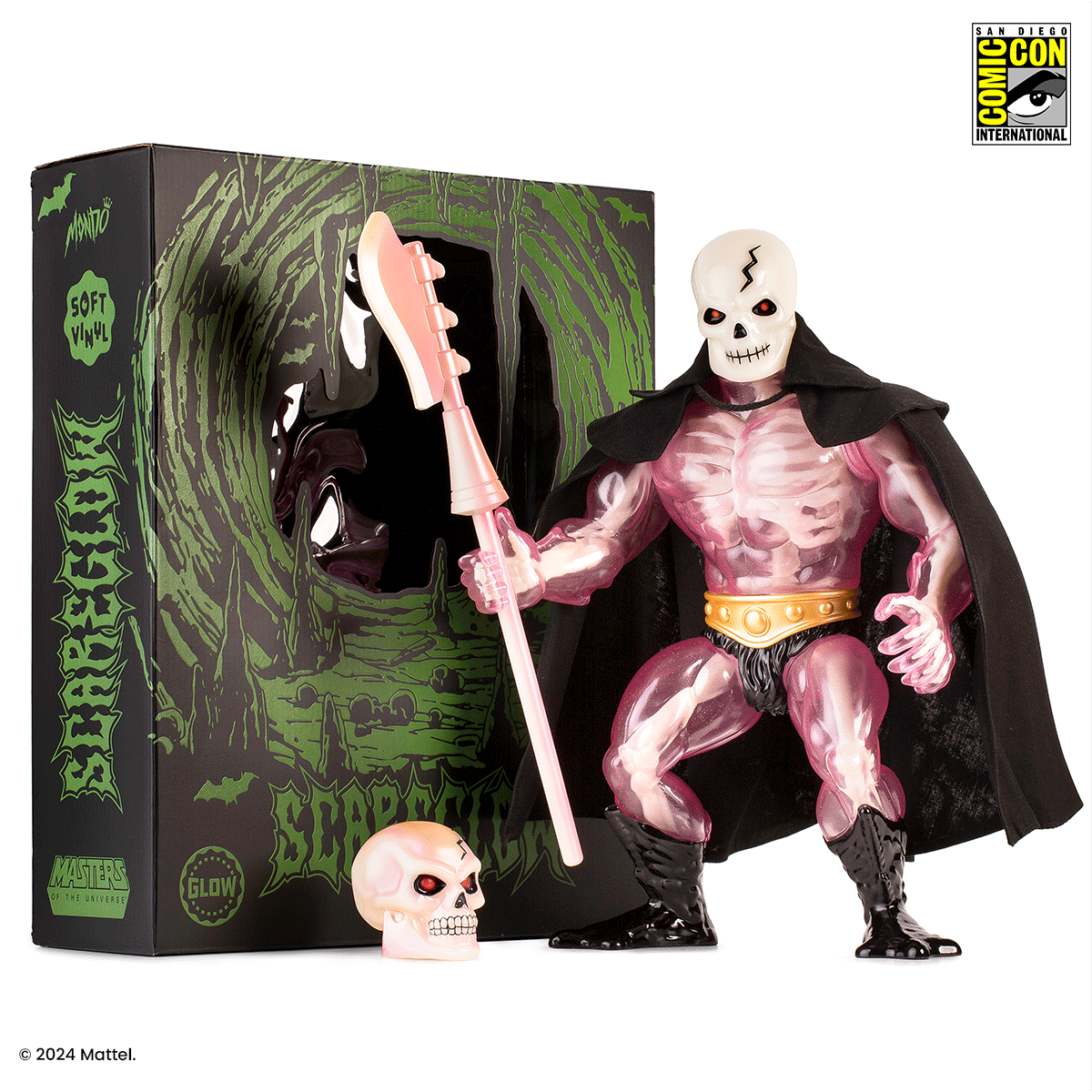 Masters of the Universe Scareglow Soft Vinyl Figure - Cherry Blossom Glow in The Dark Collectible Toy | Perfect for Display, Gift Giving & He-Man Fans Collection