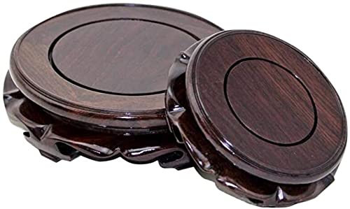 Premium Solid Wood Bonsai Pedestal Stand - Small Square Teapot Base, Vase & Lamp Holder - Black Catalpa Wood Home Decor (3.35 x 1.38 Inches) - Perfect for Japanese Tea Ceremony, Zen Garden Display & Modern Furniture Accent