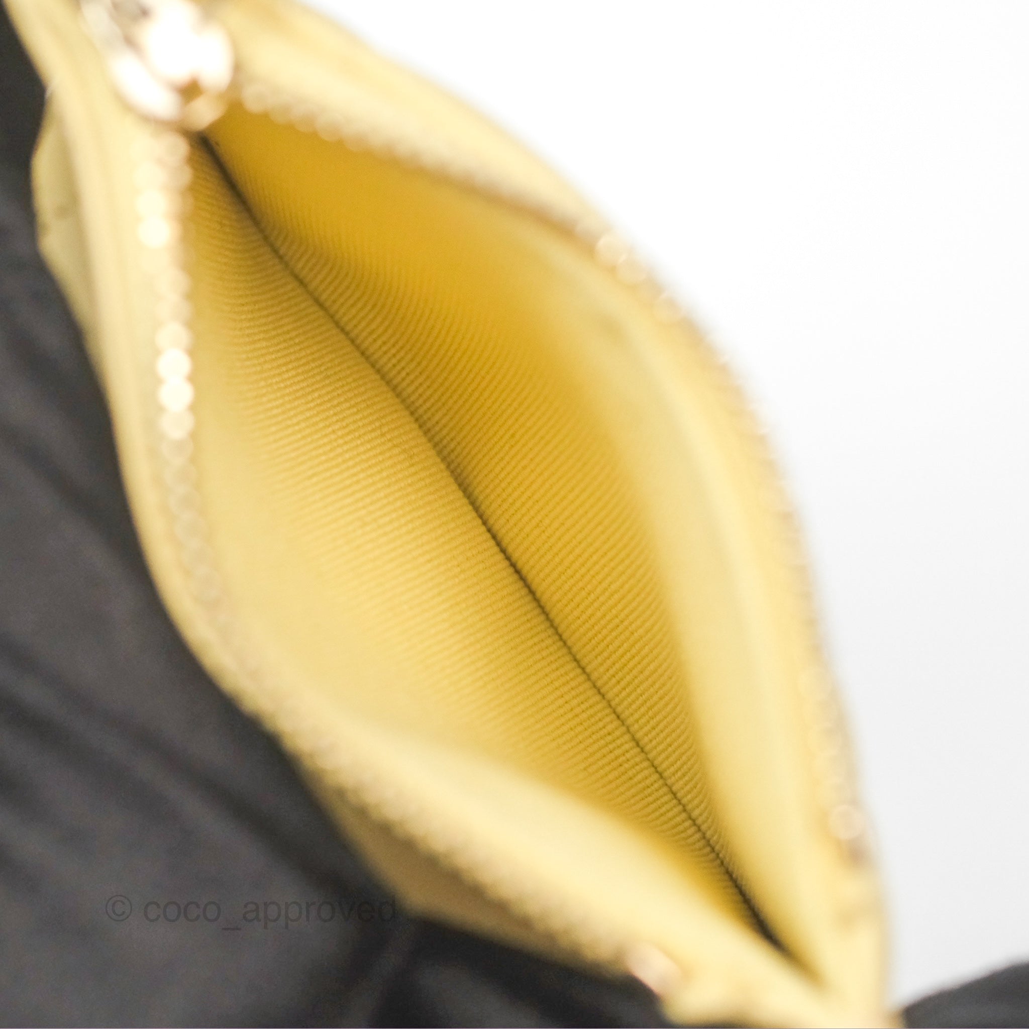 Chanel Classic Double Zip Card Holder Wallet in Yellow Caviar Leather with Gold Hardware - Perfect for Everyday Use & Luxury Gift Giving