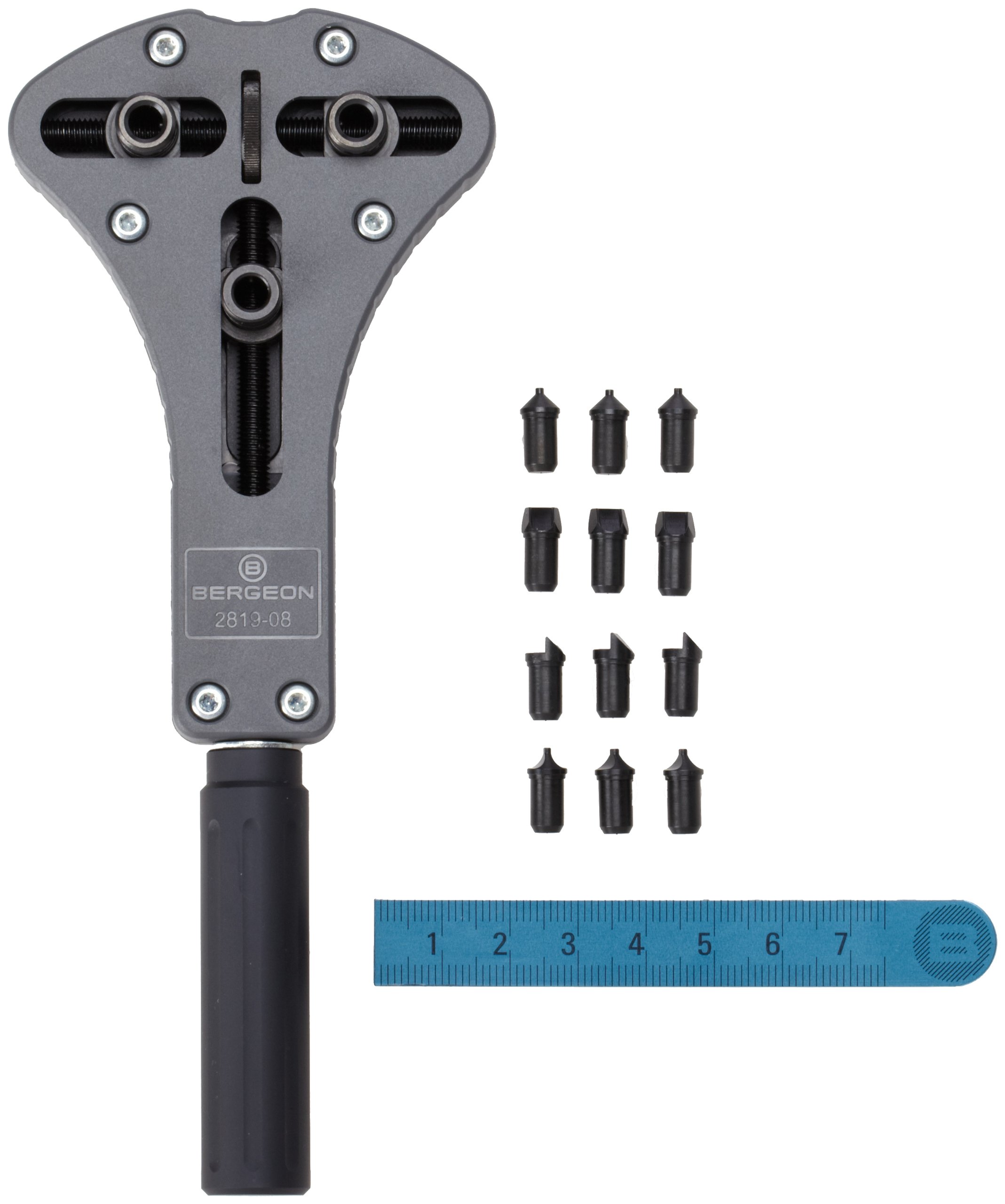Bergeon Professional Watch Case Opener Tool Kit with 4 Interchangeable Pins - Perfect for Watch Repair, Maintenance & Battery Replacement at Home or Workshop