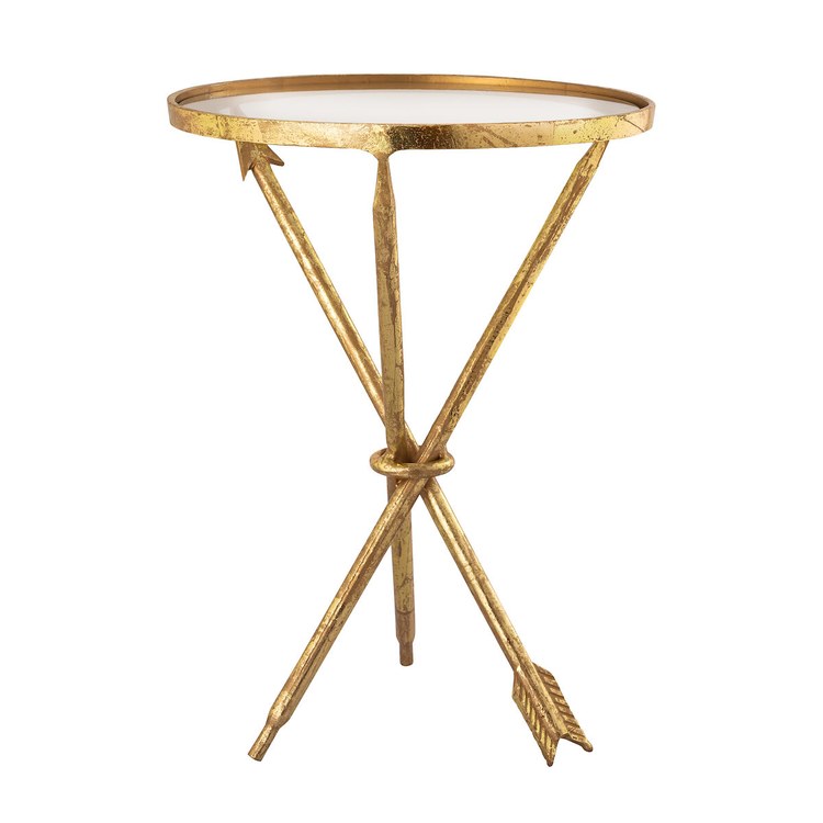 16x22 Inch Gold Leaf Accent Table with Clear Glass Top - Perfect for Living Room, Bedroom, or Entryway Decor