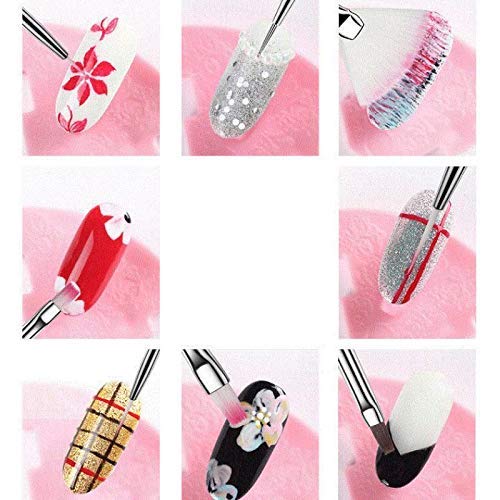 FAMEZA Professional Nail Art Brush Kit - 15pcs Nail Brushes & 5pcs Dotting Pens for Acrylic, Gel & Nail Art Designs | Perfect for Home Manicures, Salon Use & DIY Nail Art Projects