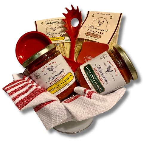 TONIGHT WE PASTA! Premium Gourmet Italian Gift Basket by Marano Foods - Artisan Pasta, Red Sauce & Chef's Kitchen Essentials | Perfect Gift for Food Lovers, Housewarming & Italian Dinner Parties