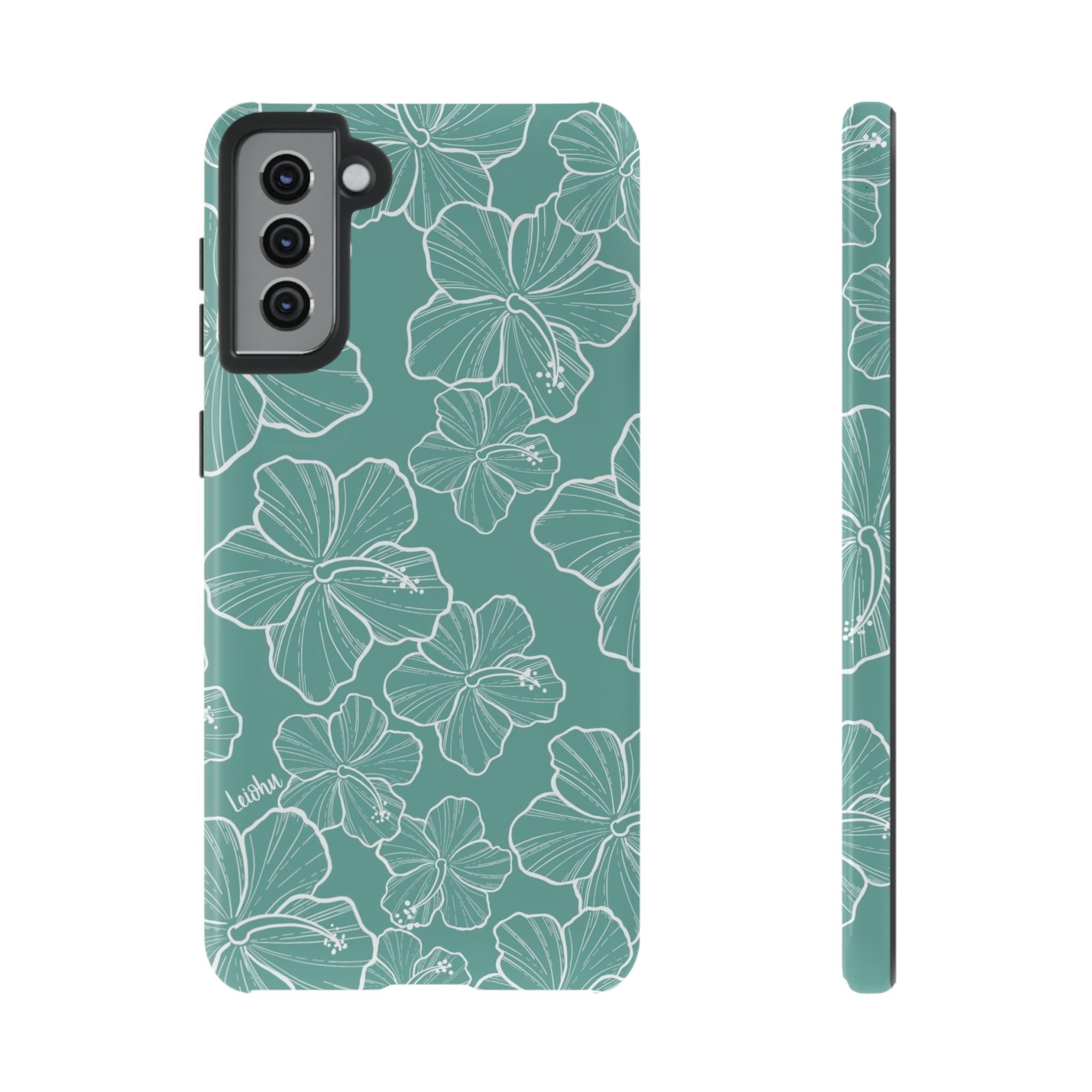 Premium Hibiscus Teal Samsung Galaxy Phone Case - Durable & Stylish Protection for Everyday Use, Work & Travel