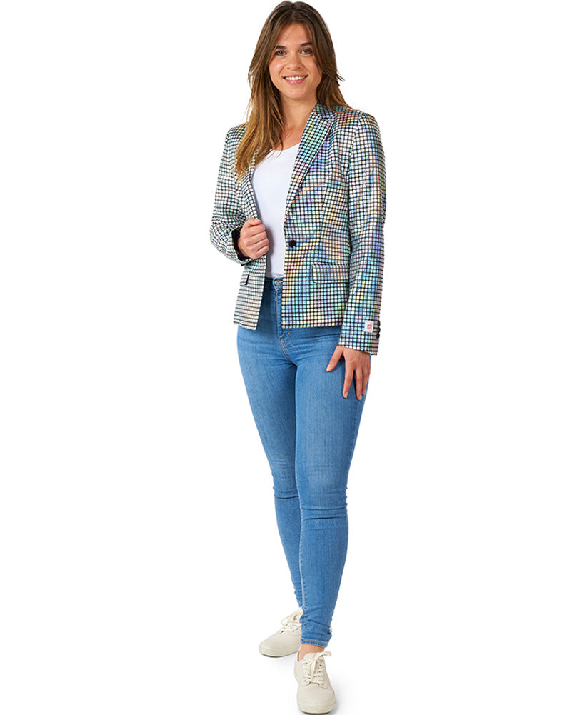 Vintage 70s Disco Baller Women's Jacket - Retro Sequined Party Blazer for Women - Perfect for Disco Themed Parties, Halloween Costumes & 70s Dance Events