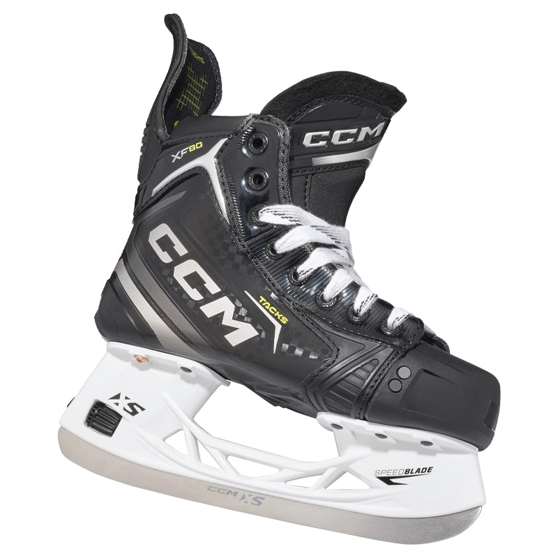 CCM Tacks XF80 Junior Ice Hockey Skates - Lightweight & Durable for Youth Hockey Players - Perfect for Games, Practice & Training on Ice