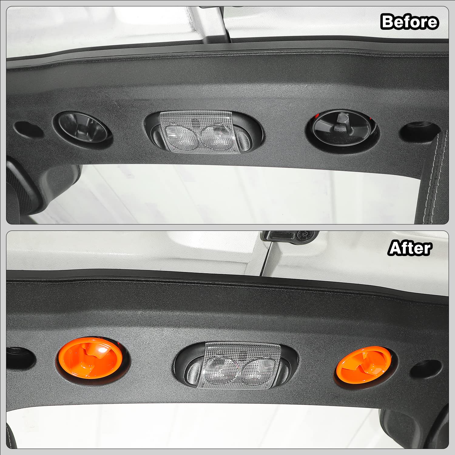 2007-2018 Jeep Wrangler JK JKU Roof Top Mounting Knob Screw Cover - Interior Accessories Decoration (Orange) - Perfect for Off-Roading & Customization