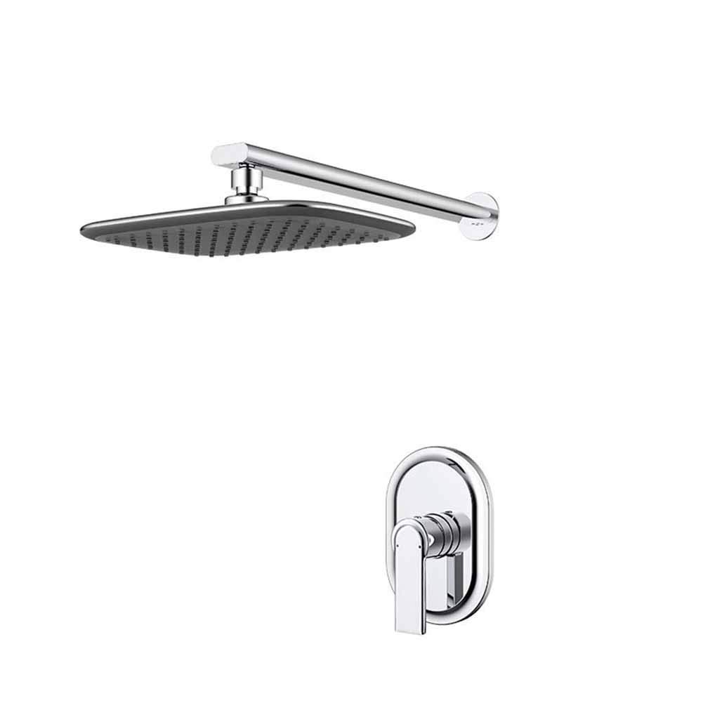 Modern Chrome Shower Mixer Set - Wall Mounted Separate Button Faucet with Dark Finish | KXA Luxury Bathroom Fixtures for Spa-Like Shower Experience