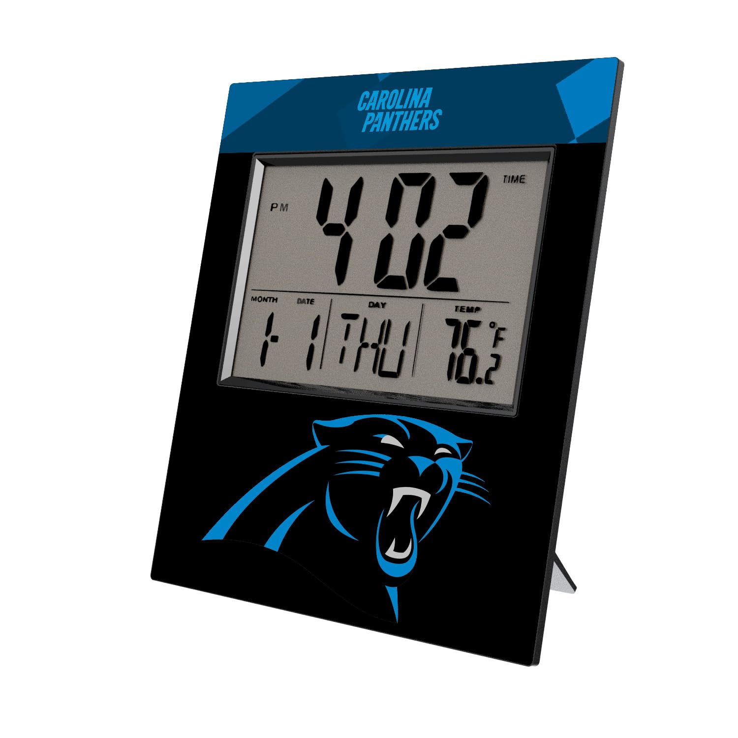 NFL Cross Hatch Digital Desk Clock - Officially Licensed Football Alarm Clock with LED Display for Office, Bedroom, and Sports Fan Gifts