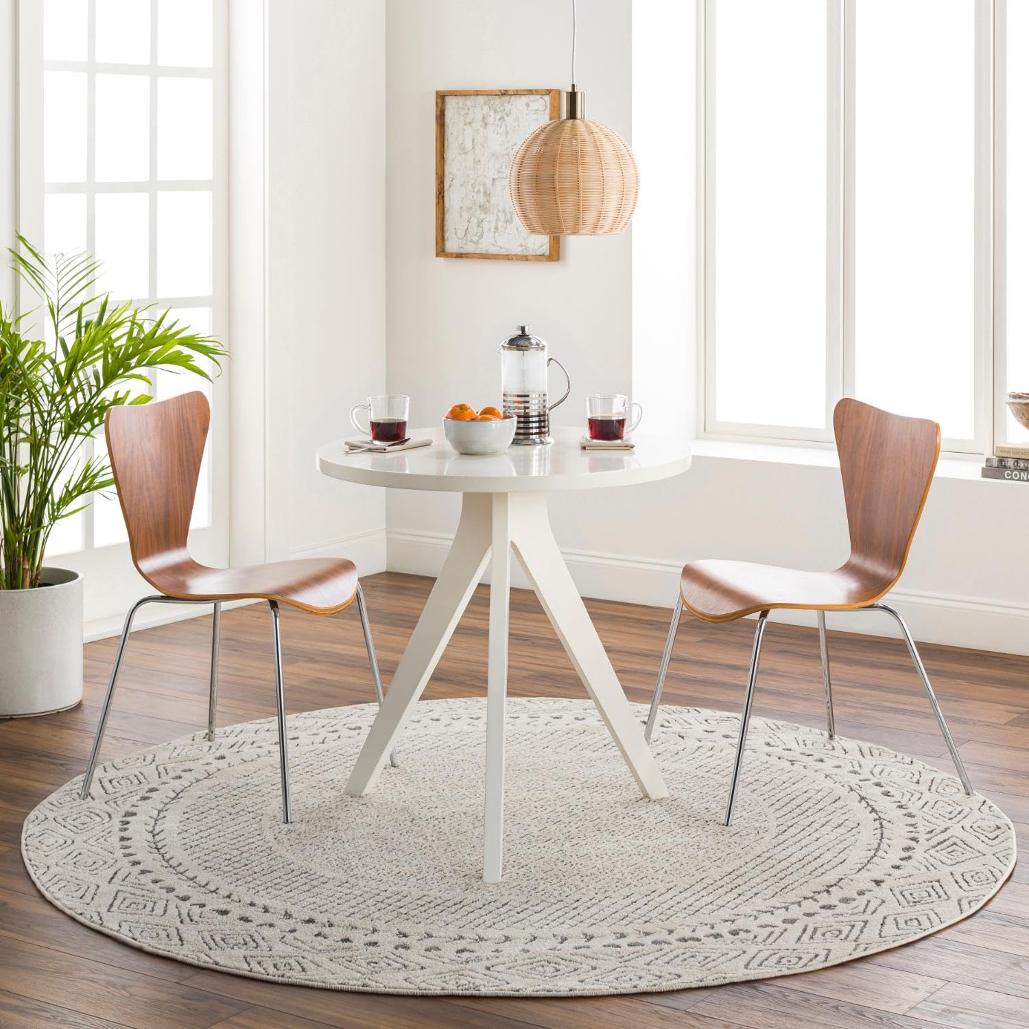 Livabliss Melodie Boho Farmhouse Round Area Rug 6'7