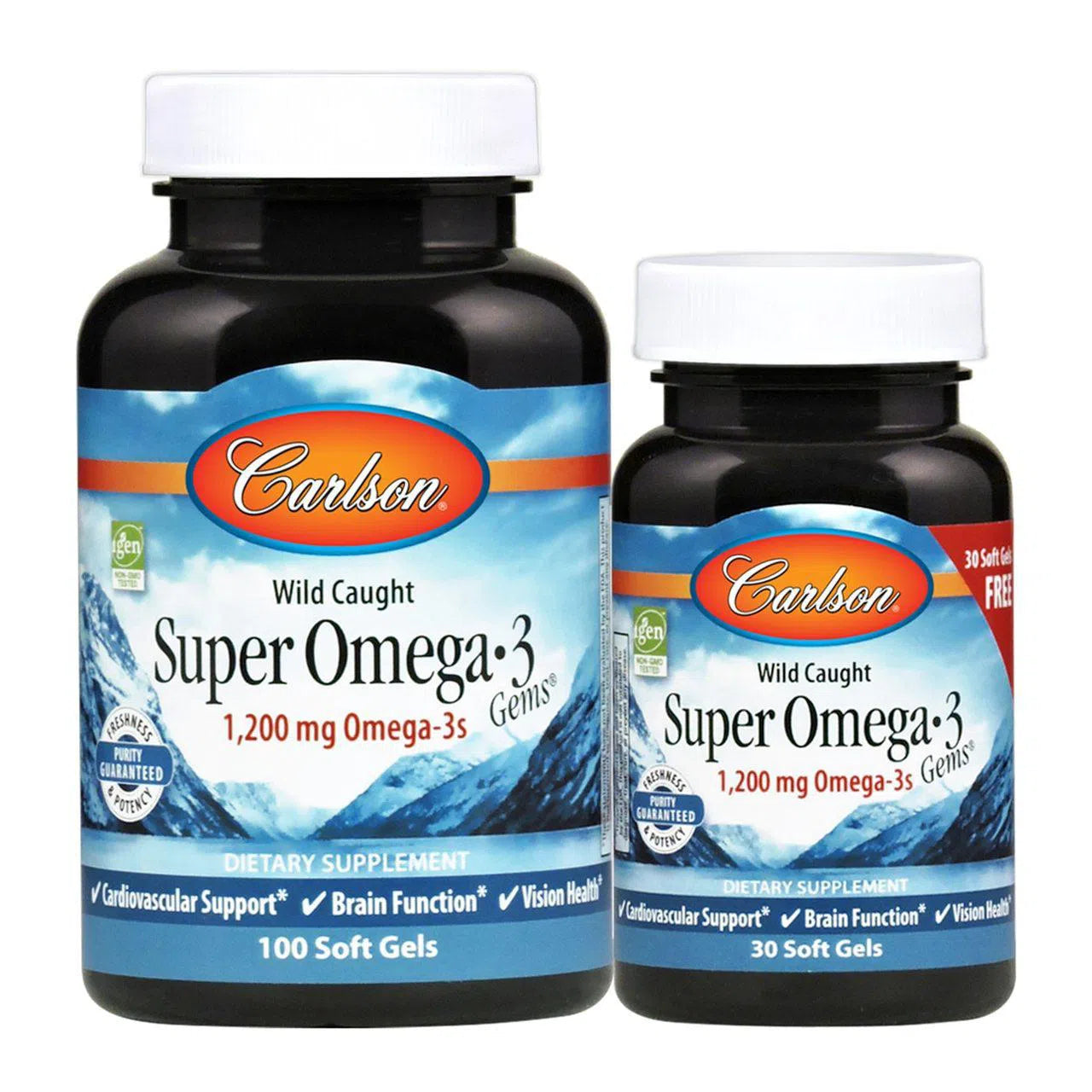 Carlson Super Omega-3 Gems Fish Oil Supplement - High EPA & DHA for Heart & Brain Health - Supports Joint Function & Immunity - 100 Softgels - Perfect for Daily Wellness Routine & Active Lifestyle