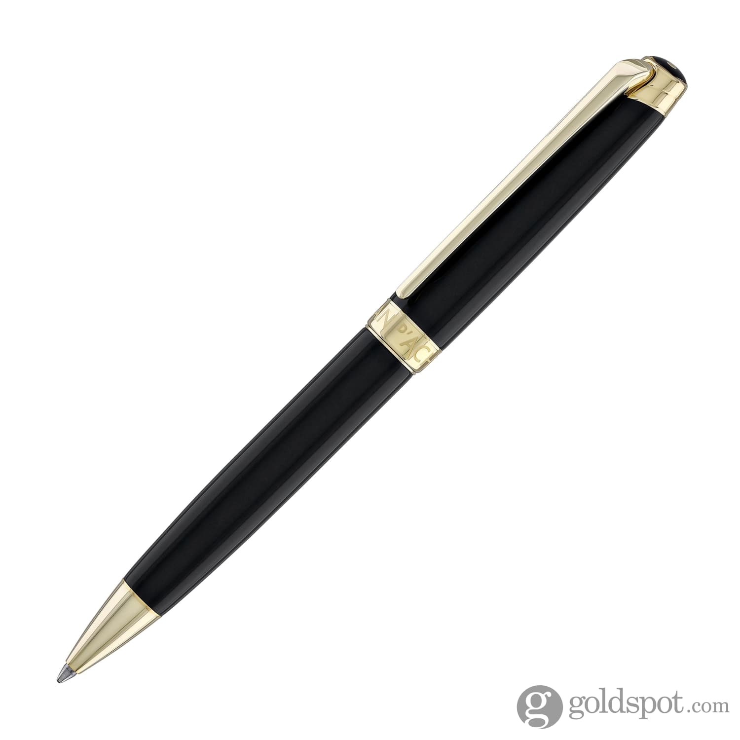 Luxury Caran d'Ache Léman Ebony Black Lacquer Ballpoint Pen with 24K Gold Plating - Premium Writing Instrument for Business Professionals & Gift Giving