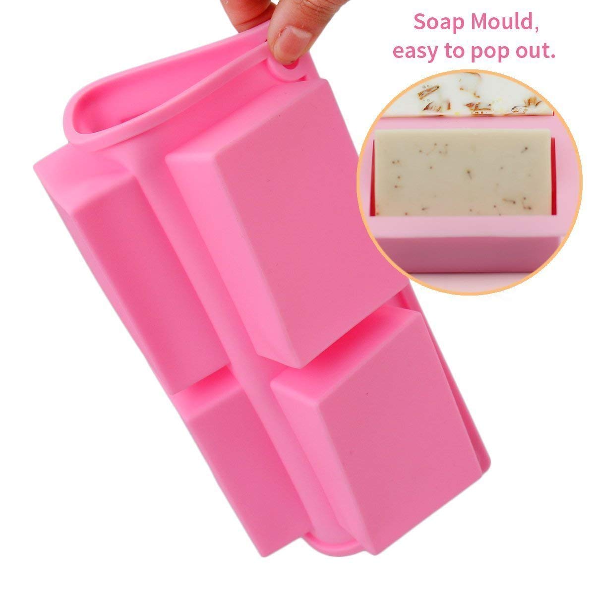 Premium Silicone Soap Molds - 6 Cavity Reusable Baking Mold for Soap Making, Cakes, Muffins, Brownies & Cornbread | Non-Stick & Easy Clean | Perfect for DIY Crafts, Home Baking & Gift Making