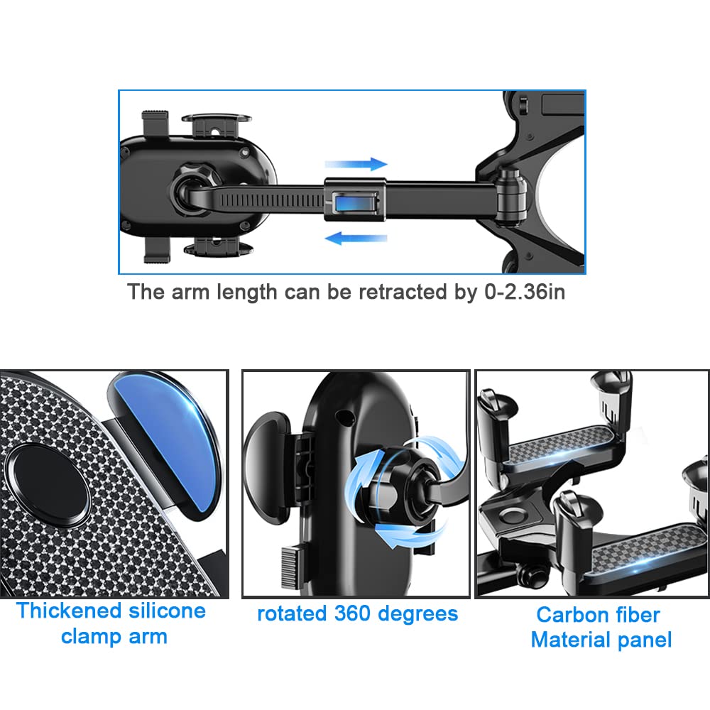 360° Adjustable Universal Car Phone Mount - Multifunctional Rearview Mirror Phone Holder for iPhone, Android & GPS - Perfect for Hands-Free Driving & Navigation