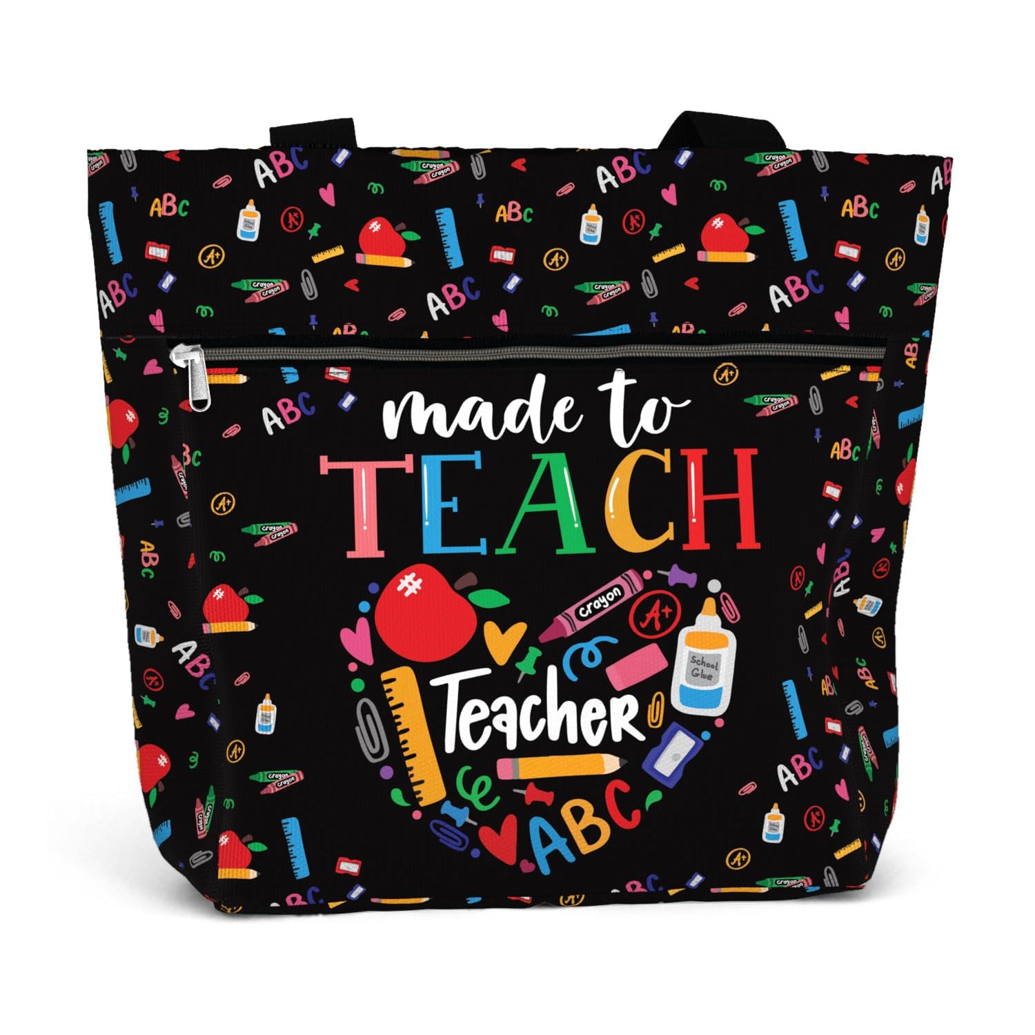 84hoods Large Tote Bag for Women - Stylish Teacher Work Bag with Multiple Pockets & Secure Zipper Closure - Perfect Gift for Teachers, Nurses & Professionals - Great for Work, Travel & Everyday Use