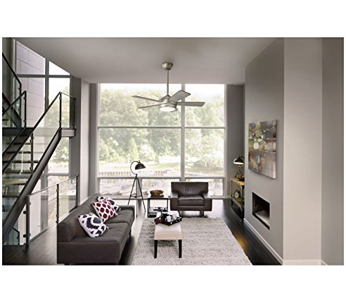 KICHLER 330180OZ 5-Blade Ceiling Fan with Light Kit - Cherry/Walnut Blades, Old Bronze Finish, 71W Energy Efficient - Perfect for Living Room, Bedroom, or Office Cooling and Lighting