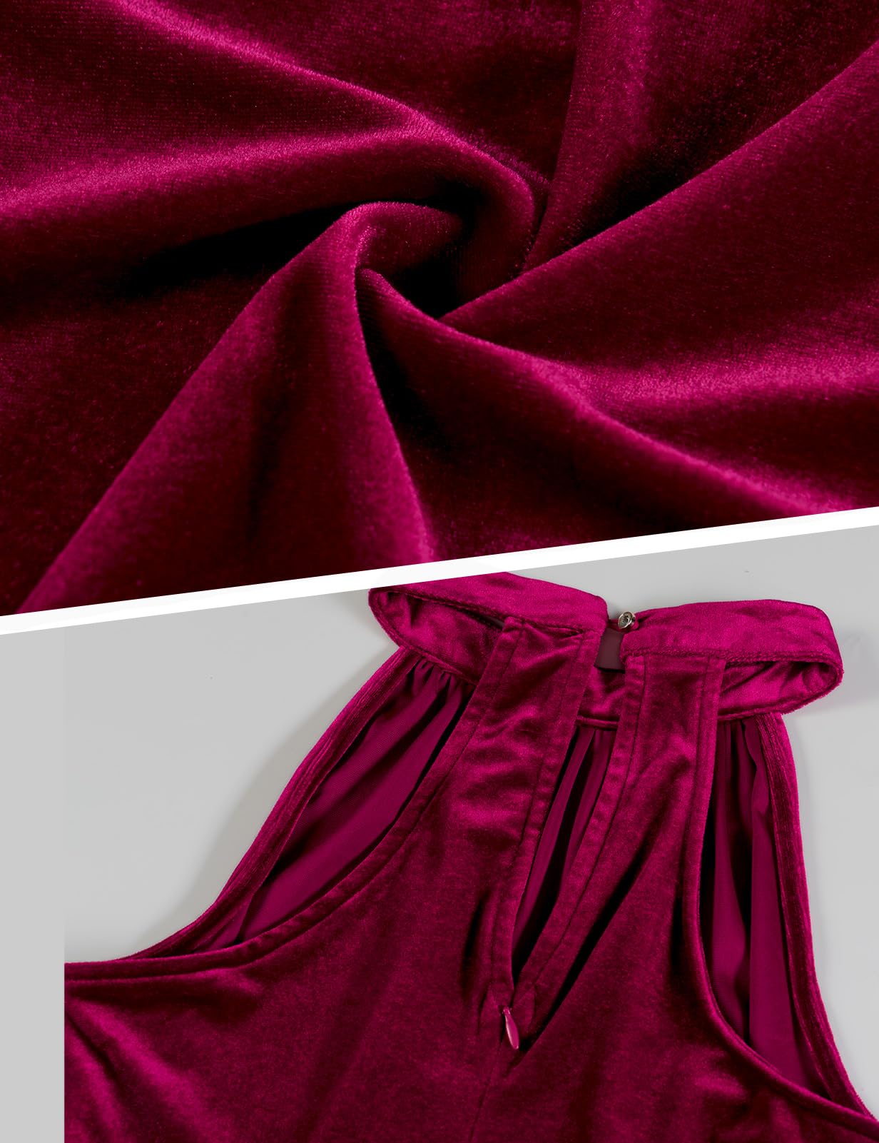 Elegant Velvet Halter Maxi Dress for Women - Formal Wedding Guest, Evening Prom & Bridesmaid Sleeveless Gown | Perfect for Cocktail Parties, Holiday Events & Special Occasions