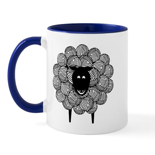 White/Navy Inside - Yarny Sheep Mug