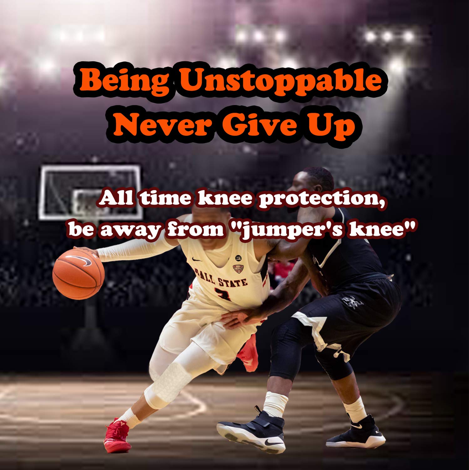 Basketball Compression Pants with Protective Pads - White 3/4 Length Capri Pants for Men & Women - Breathable Padded Leggings for Basketball Training & Games