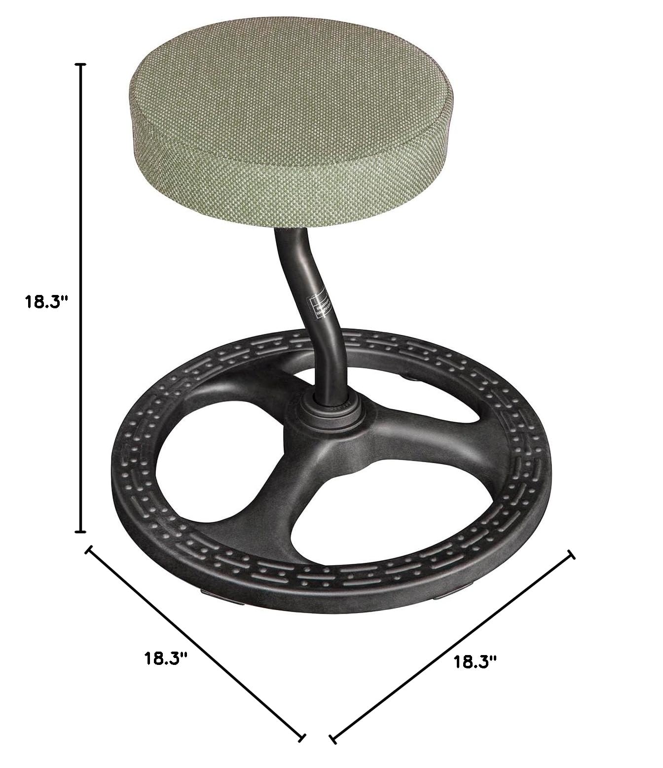 Active Sitting Stool for Stability & Balance - Non-Slip Base & Washable Cover - ADHD Chair for Office, School, Yoga & Fitness - Moss Green - Perfect for Home Office, Classroom & Meditation Spaces