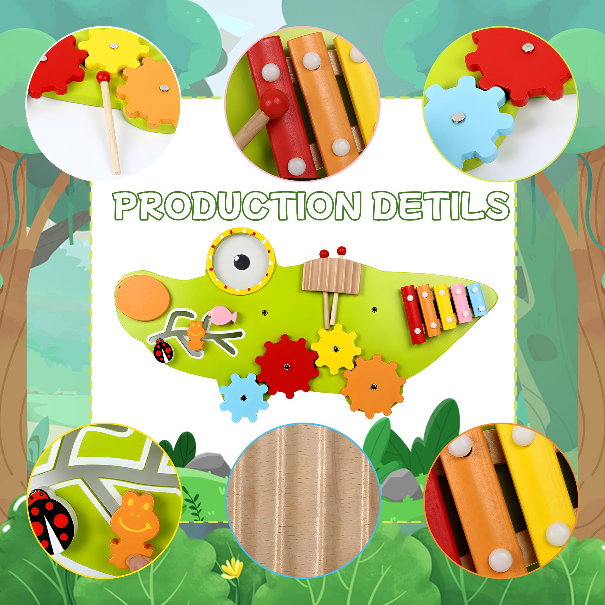Montessori Busy Board for Toddlers - Sensory Activity Cube & Educational Wooden Toy for Boys & Girls - Perfect for Daycare, Playroom & Home Learning