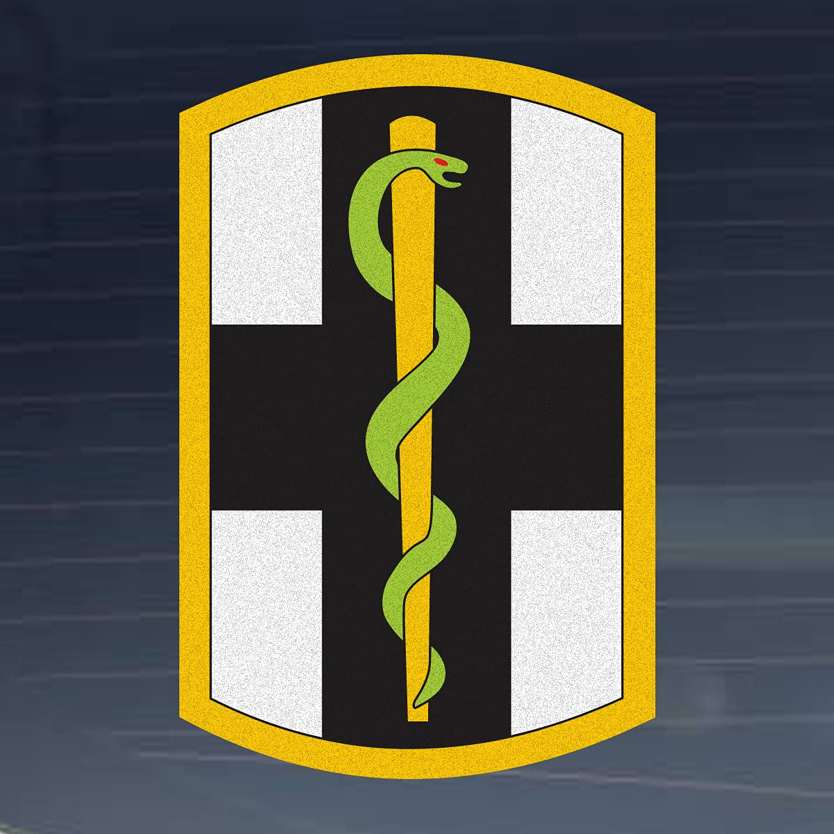 US Army 1st Medical Brigade SSI 3 Inch Reflective Vinyl Decal - Full Color Military Patch Sticker for Helmets, Cars, Laptops & DIY Projects