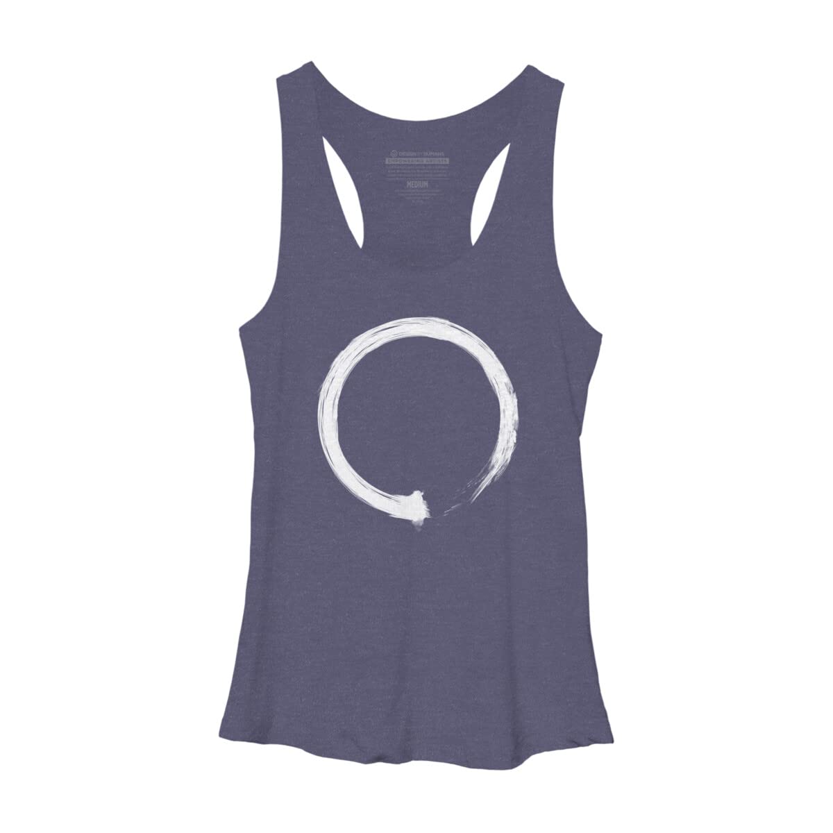 Design By Humans Women's Zen Enso White Racerback Tank Top - Soft Breathable Yoga & Workout Top for Women - Perfect for Gym, Running, and Casual Wear