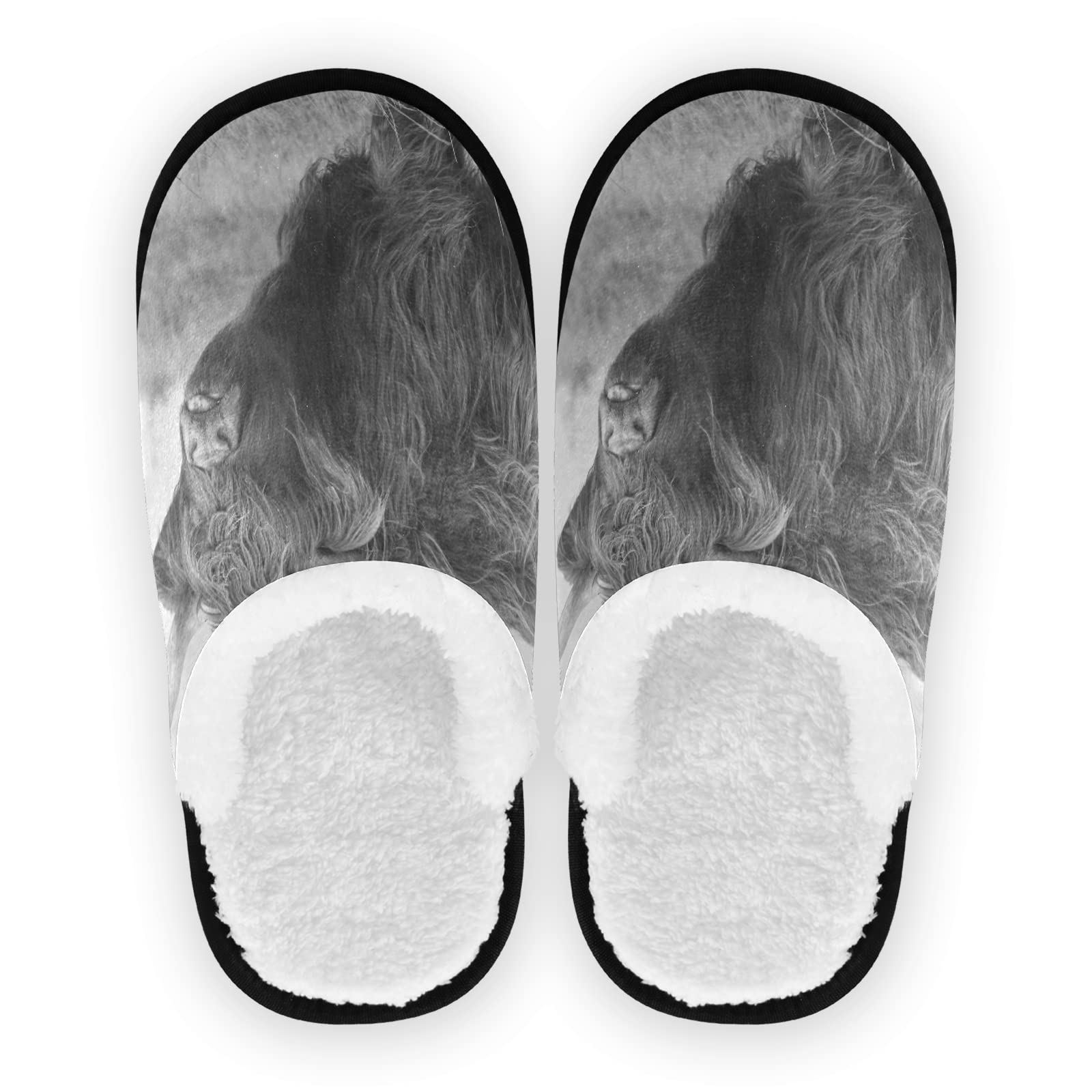 Sloths On The Branches Fuzzy Plush Slippers for Women & Men - Cozy Indoor/Outdoor House Shoes with Funny Sloth Design - Perfect for Lounge Wear, Gift Giving & Home Comfort
