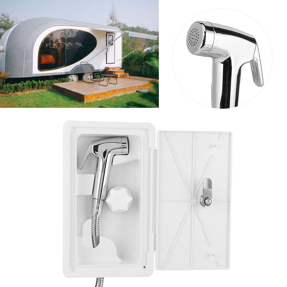 RV Shower Box with Hot & Cold Switch - Marine & Boat Exterior Shower Kit with 2 Keys - Waterproof Transom Shower for Motorhome, Camper & Outdoor Adventures