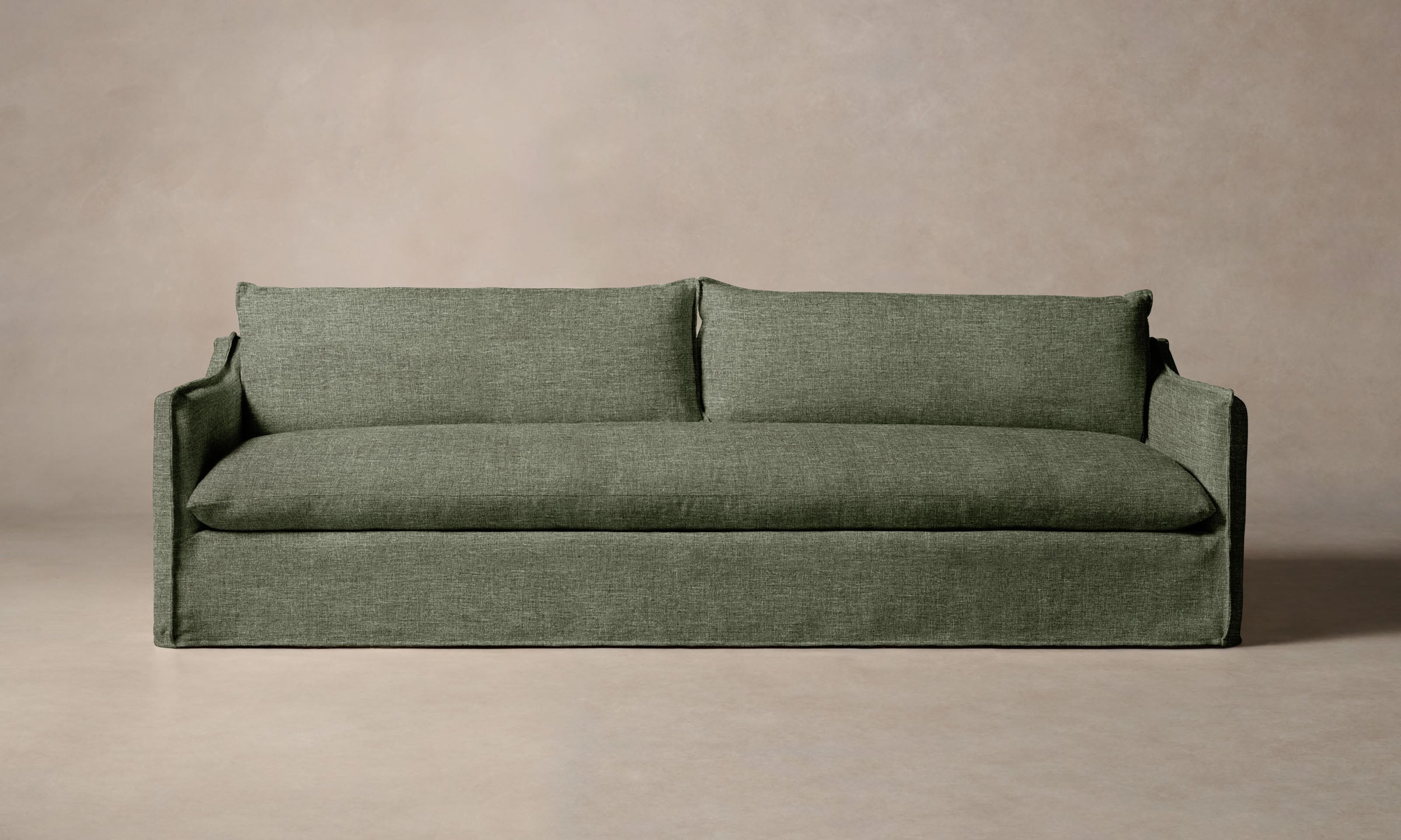 Dune Sofa - Heritage Belgian Linen Upholstery in Thyme | Modern Living Room Furniture for Cozy Home Decor