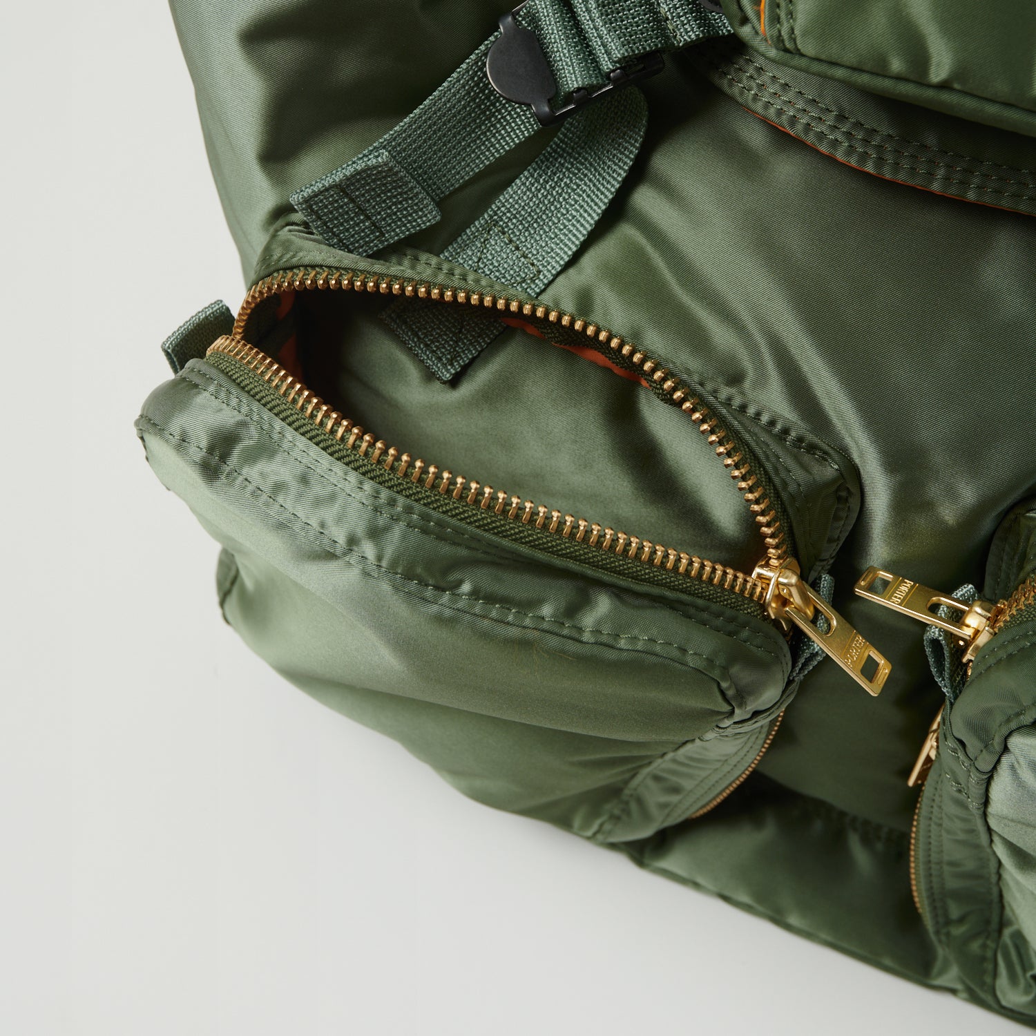 Porter Yoshida & Co. Tanker Ruck Sack Backpack - Durable Sage Green Military Style Bag for Travel, Hiking & Everyday Use