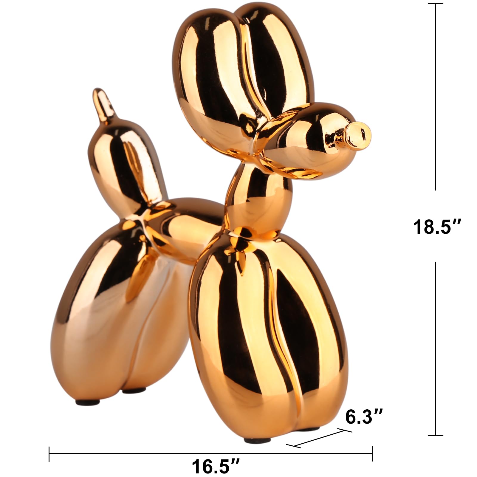 XIAOMI Orange Balloon Dog Statue - Modern Animal Sculpture for Home & Office Decor - Perfect for Living Room, Bedroom, Bookshelf & Gift Giving