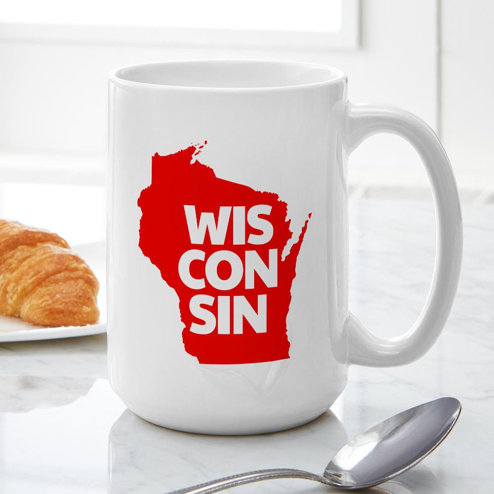 Wisconsin 15 oz (444 ml) Ceramic Coffee Mug - Durable & Stylish for Home, Office, or Gifts - Perfect for Coffee, Tea, or Hot Chocolate
