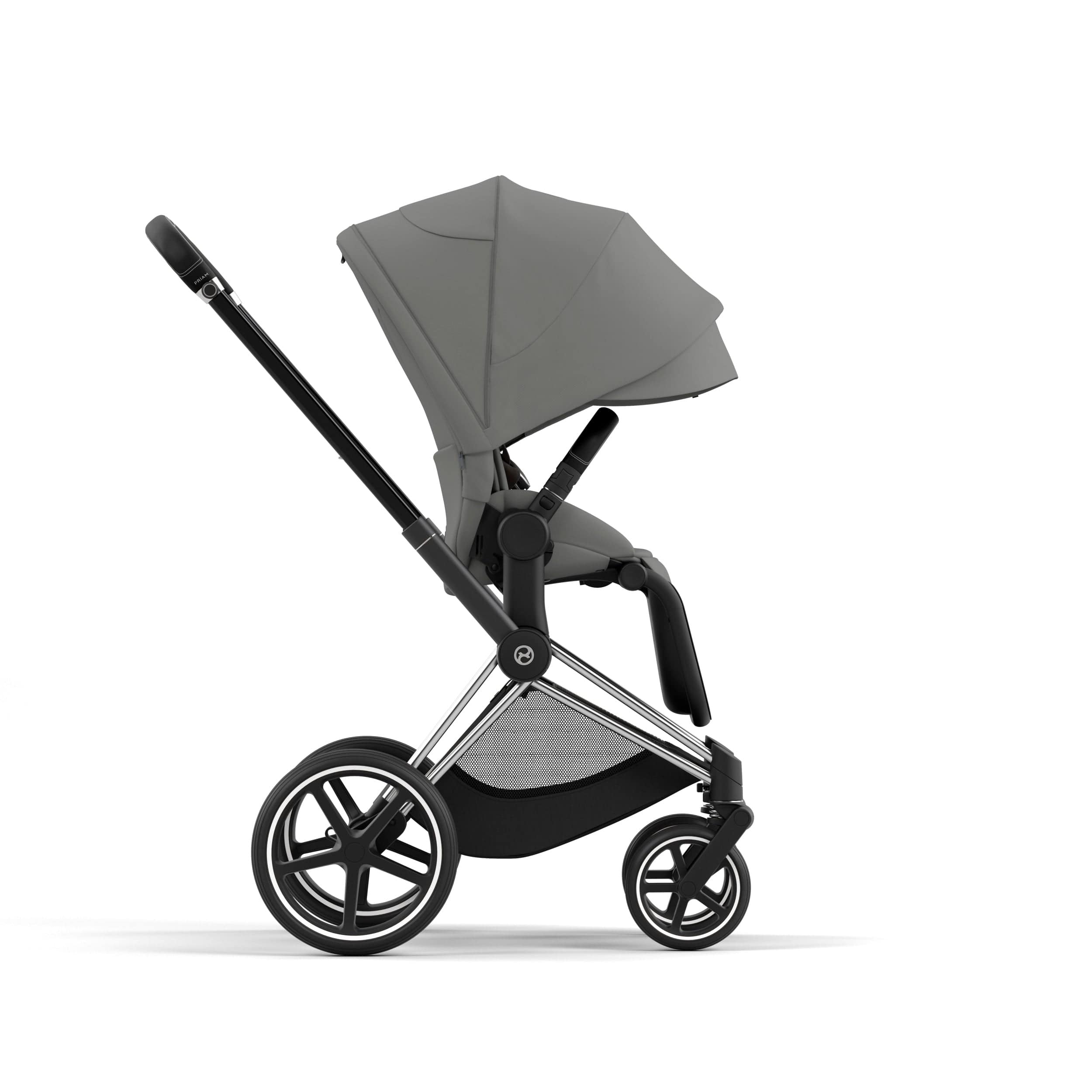 Cybex Priam 4 Complete Stroller - Chrome/Black Luxury Baby Stroller with All-Wheel Suspension | Perfect for Urban Walking, Travel & Everyday Use
